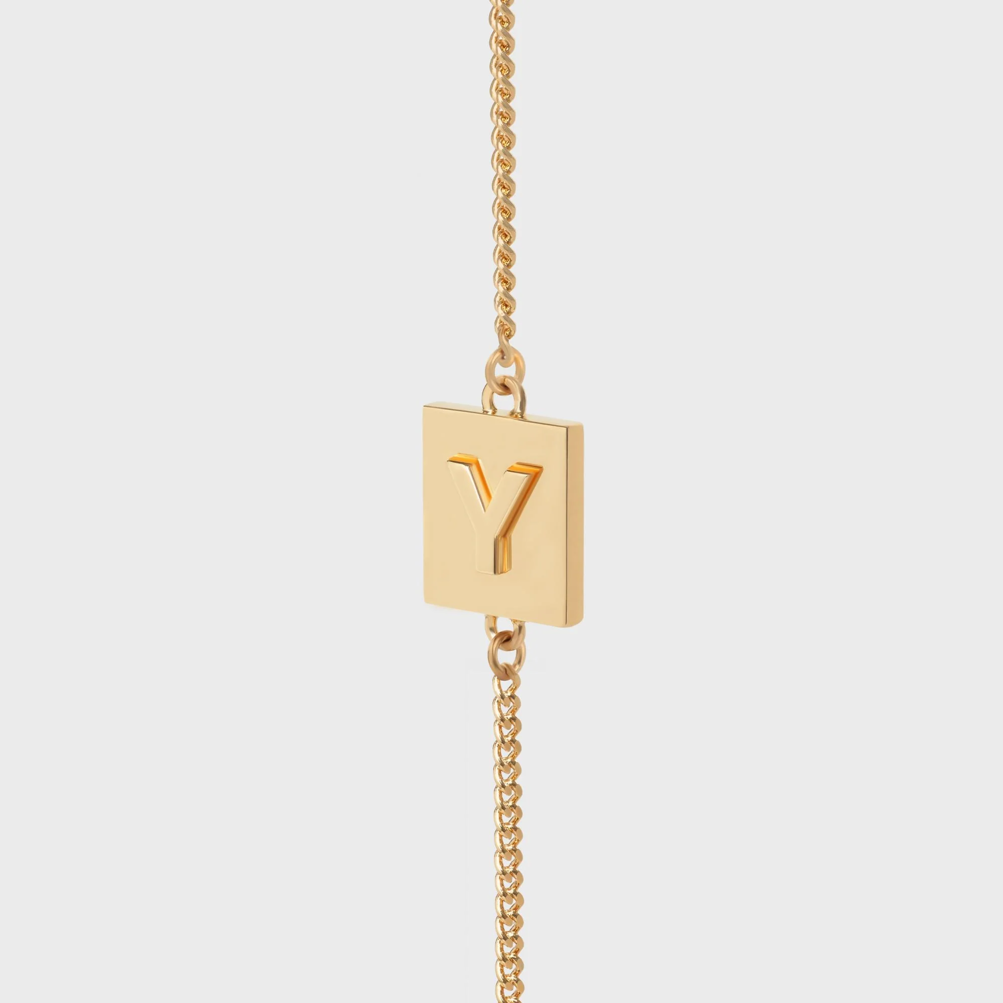 Alphabet Y Bracelet - Gold - Image 4