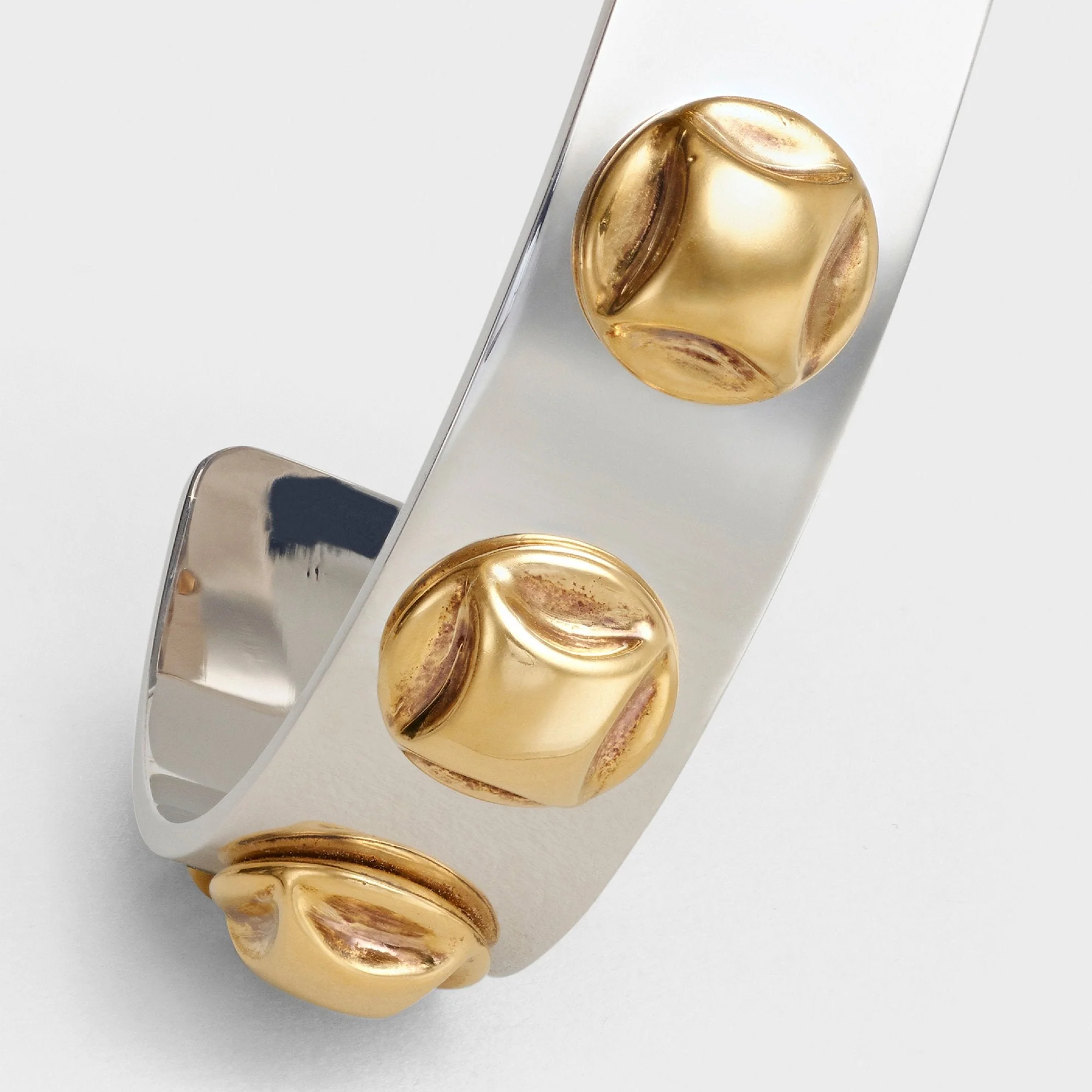 Celine Stud Bicolor Bangle - Gold/Silver - Image 4