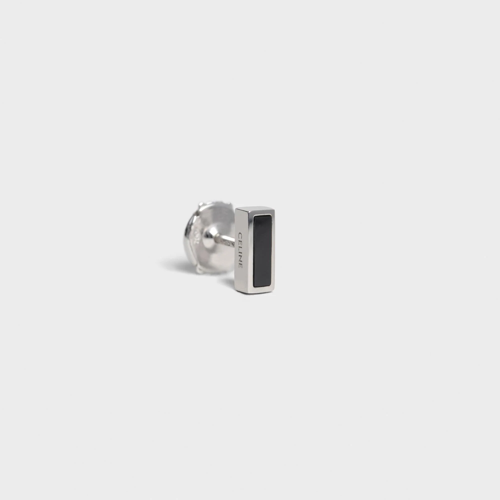 Celine Sentimental Baguette Stud - White Gold & Black - Image 2