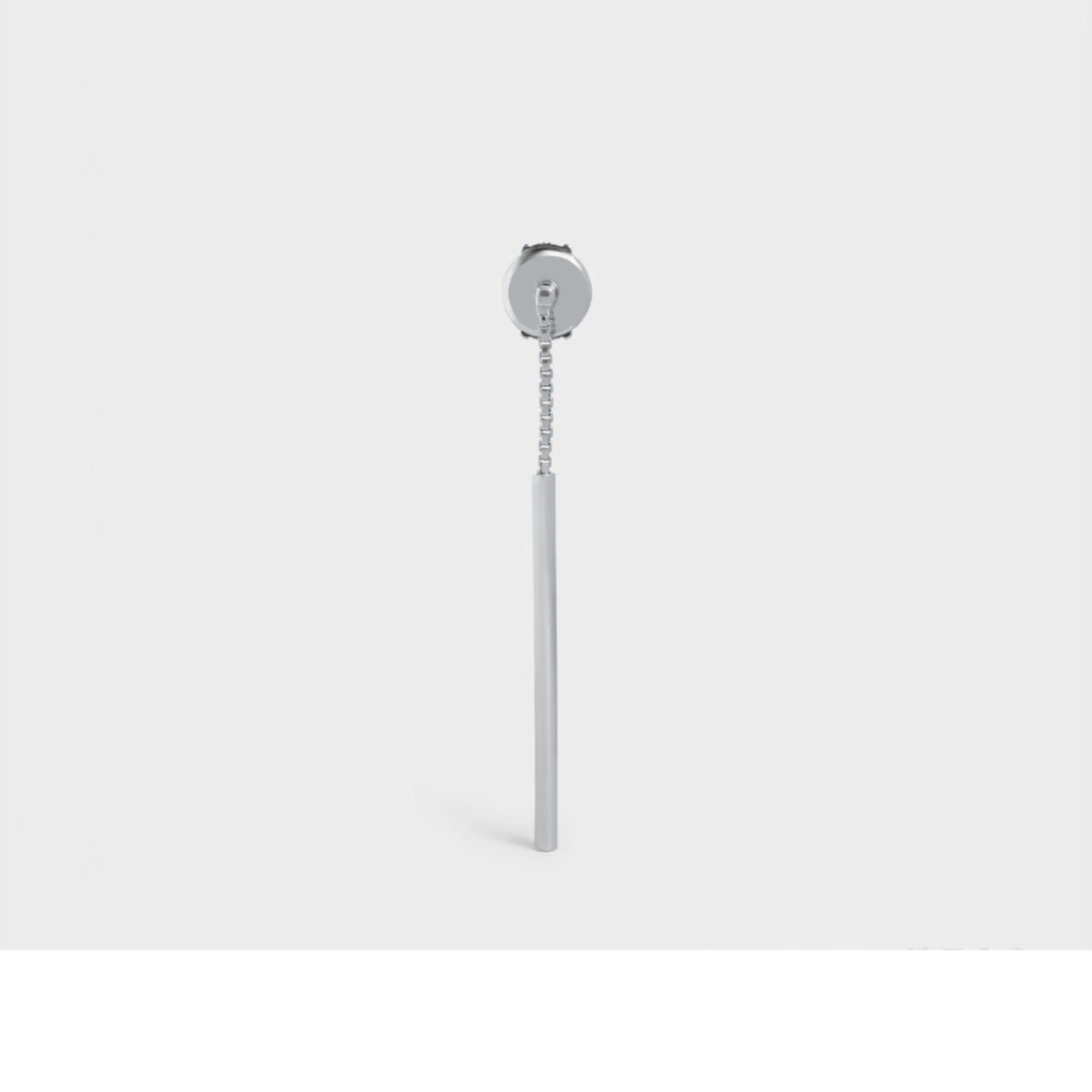 Celine Sentimental Curved Earring - White Gold - Image 3