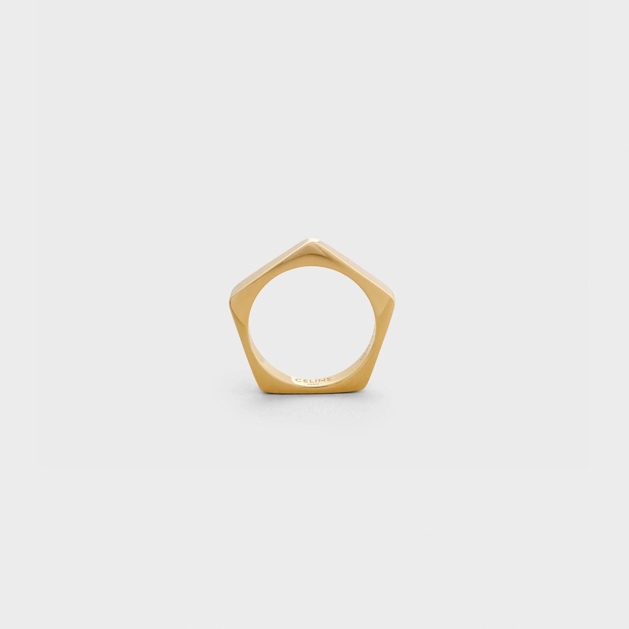Simple Shapes Thin Pentagon Ring - Gold
