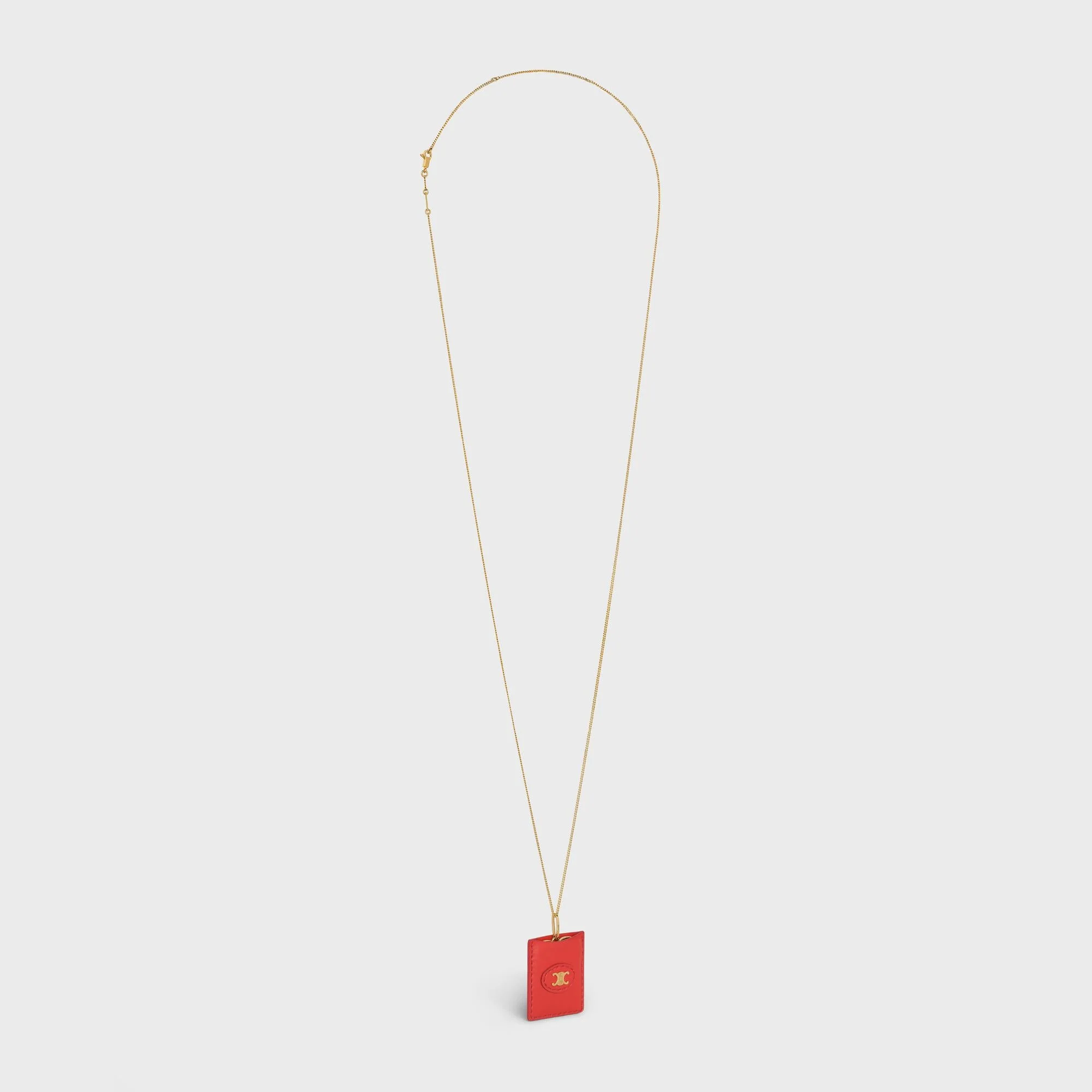 Sacred Hearts Leather Mirror Pendant - Gold/Red - Image 3