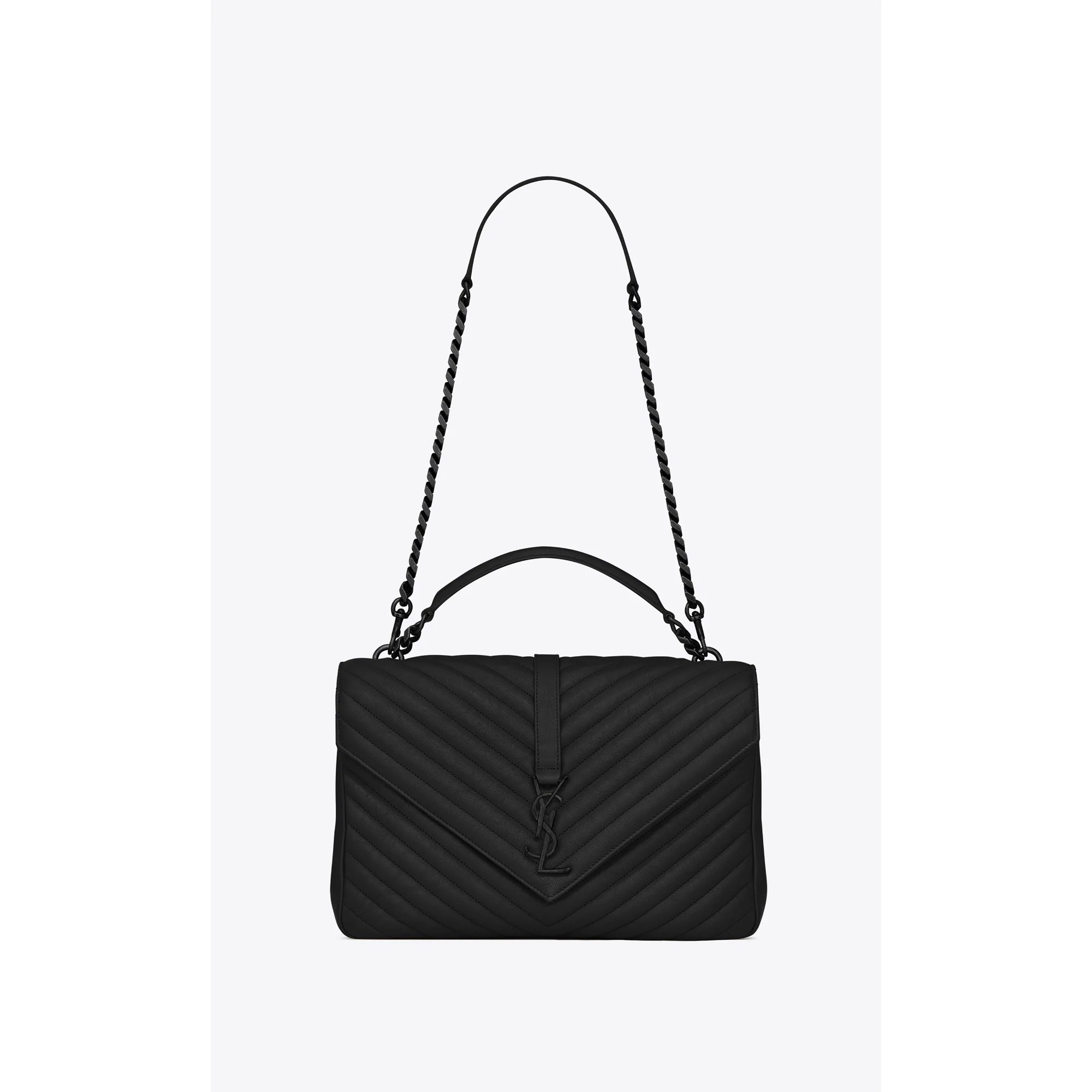 Large College Chain Bag - Nero