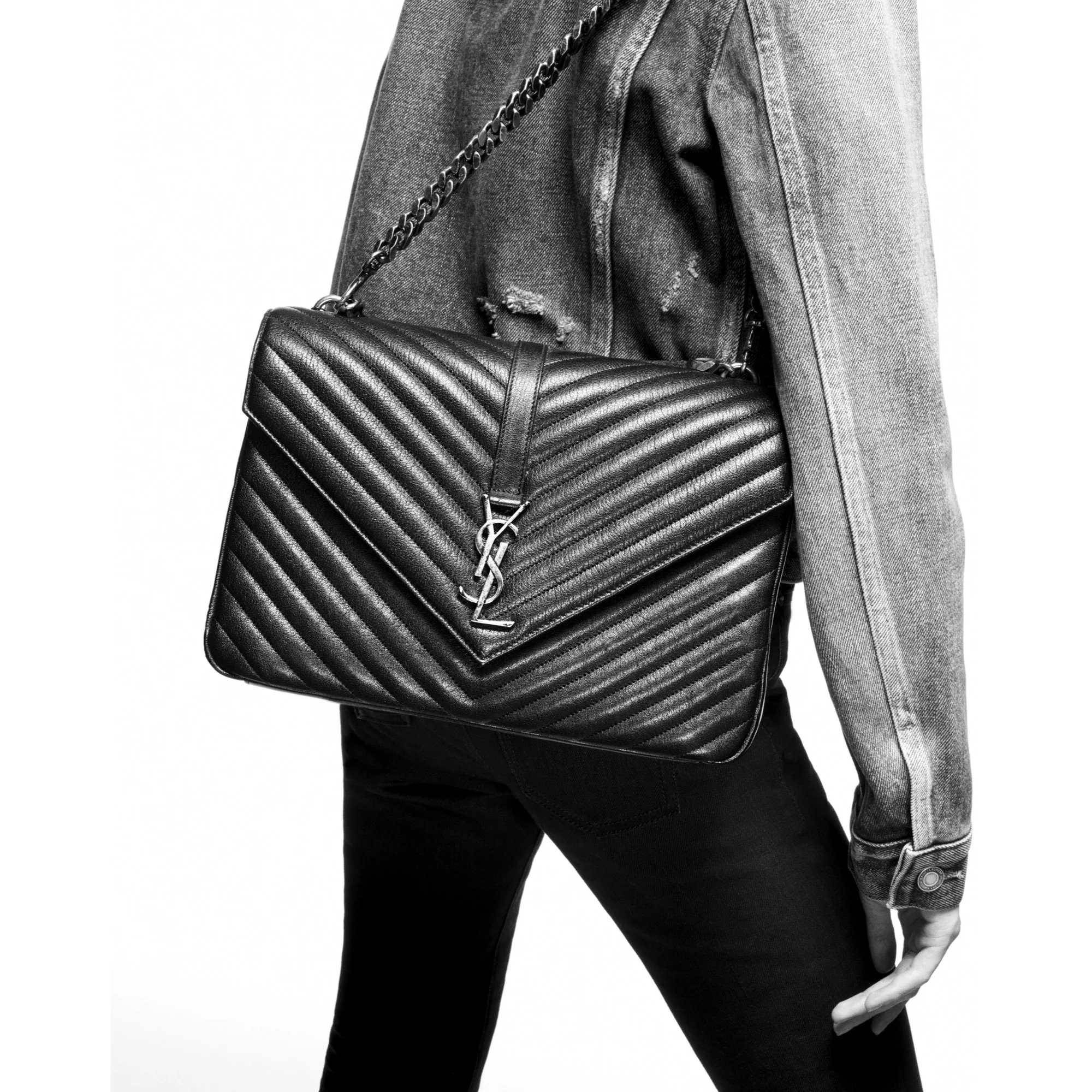 Large College Chain Bag - Nero - Image 6