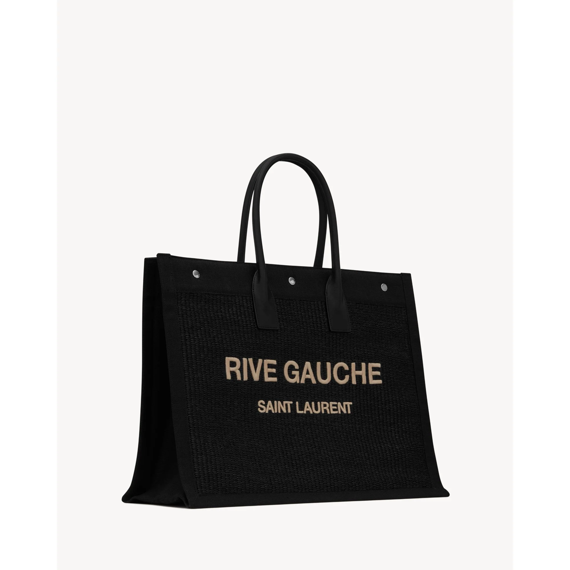 Large Rive Gauche Tote Bag - Nero - Image 4