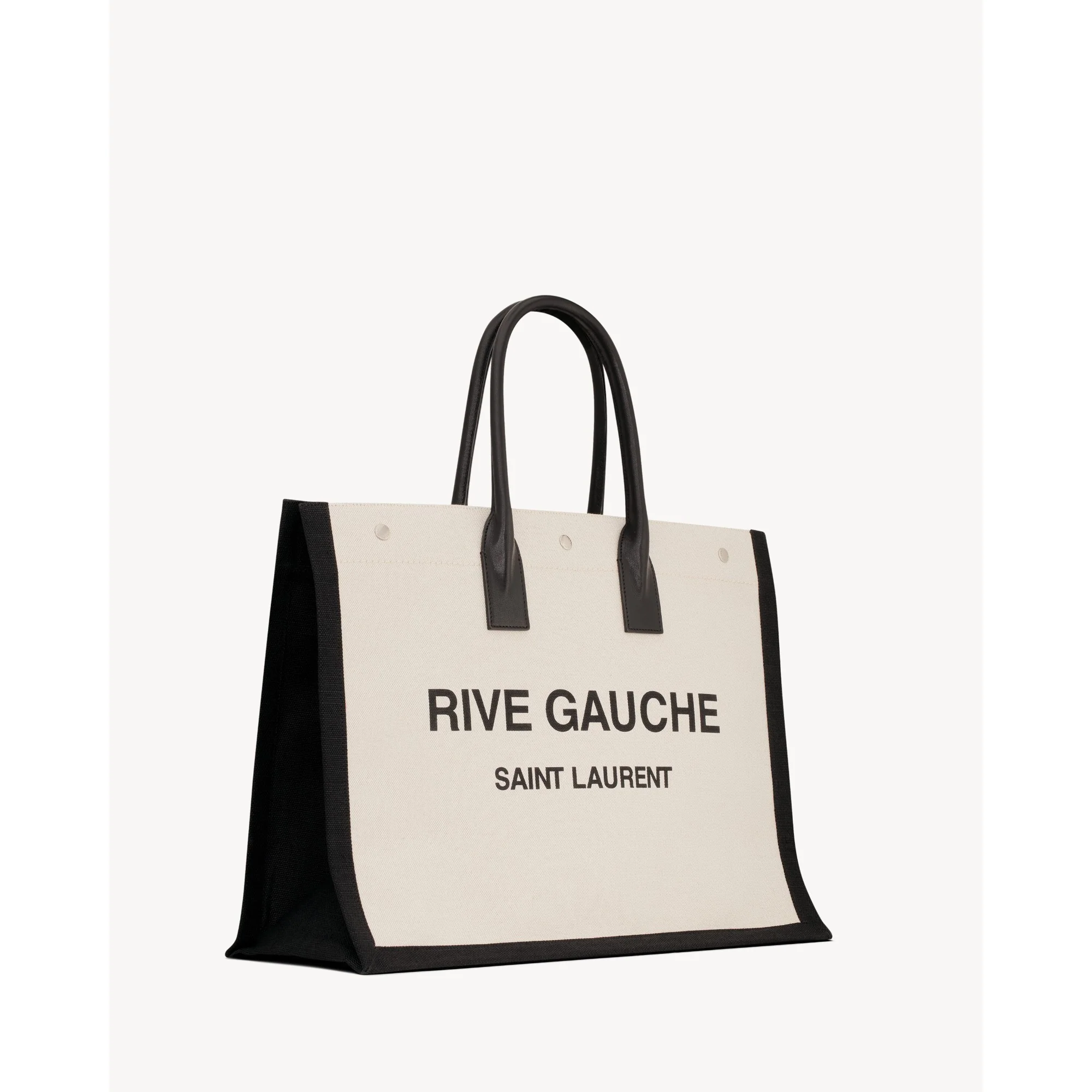 Large Rive Gauche Tote Bag - Greggio/Nero - Image 4