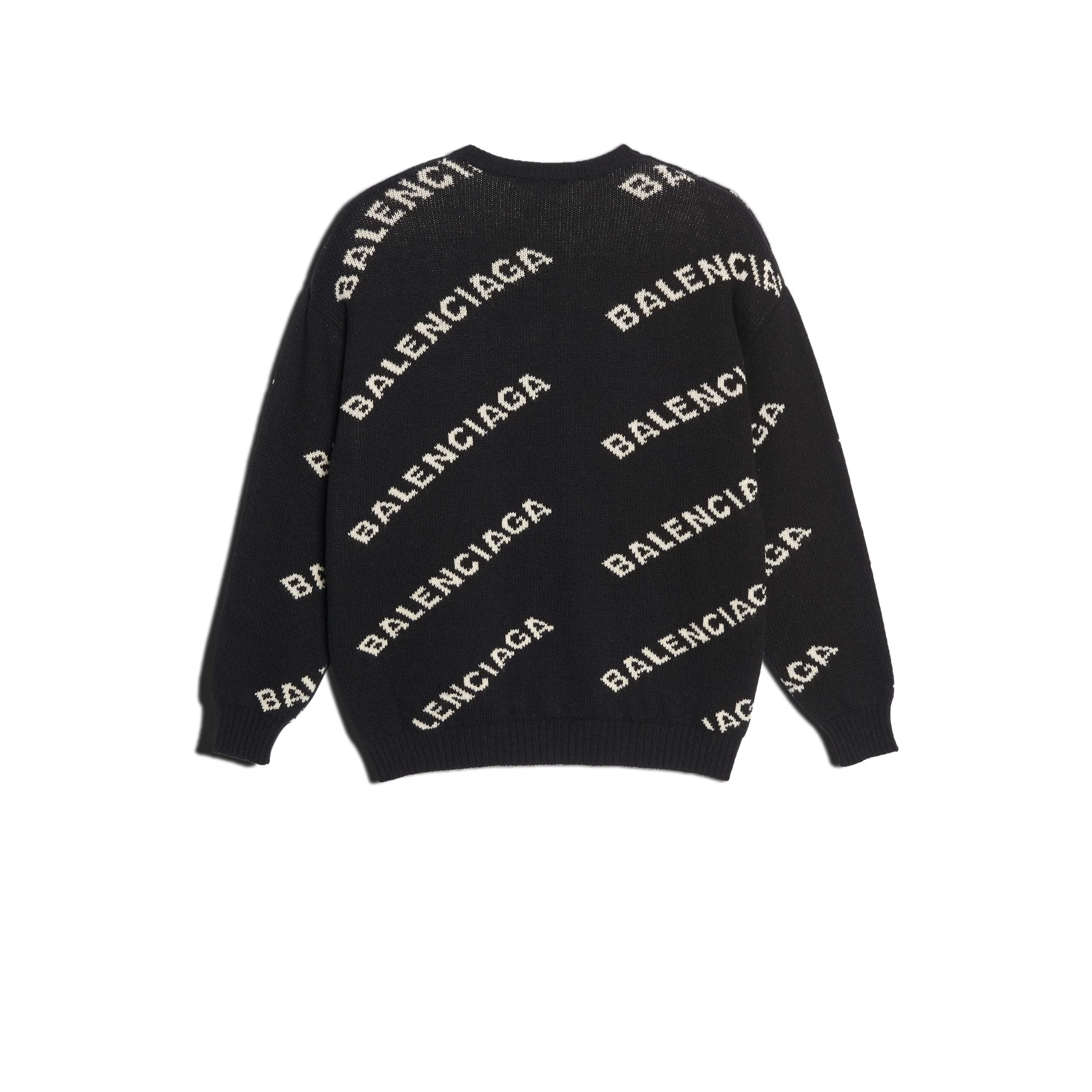 Long Sleeve Logo Crewneck - Black/White - Image 2