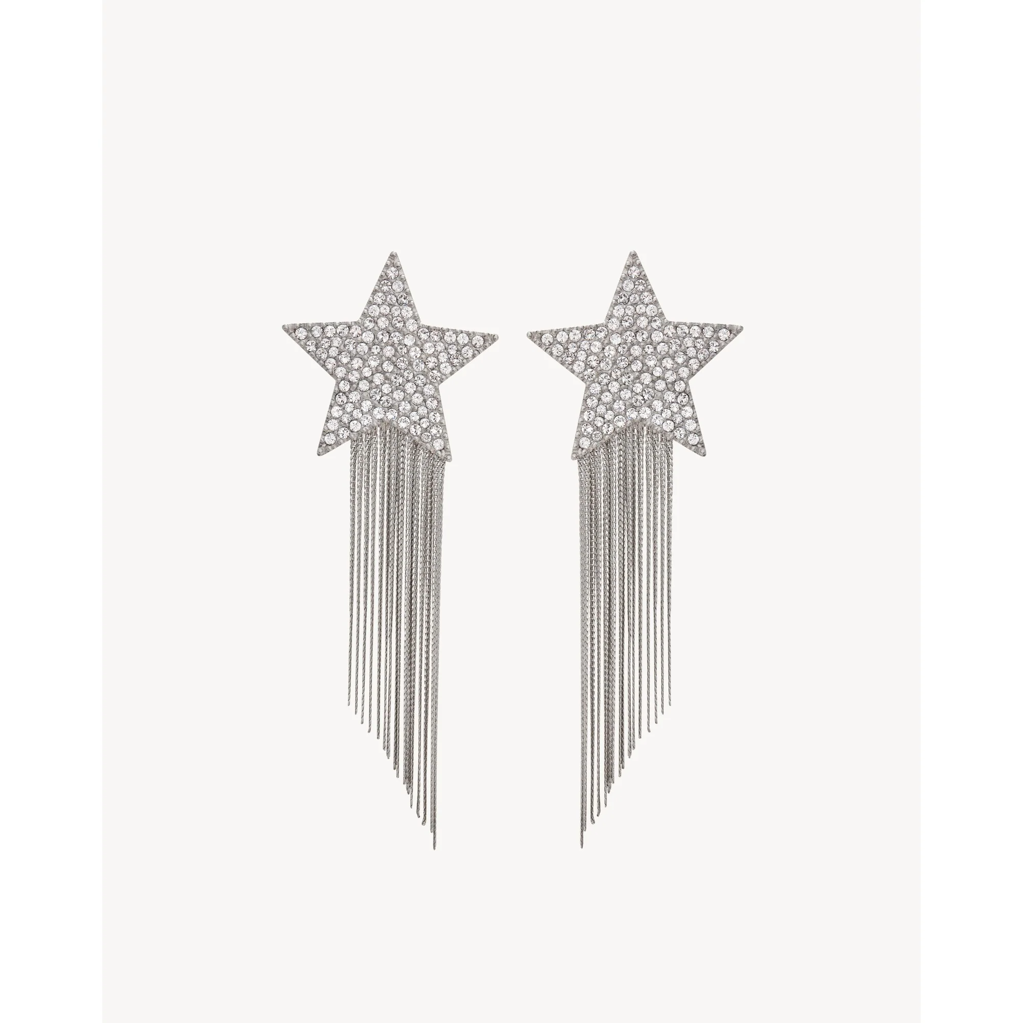 Earrings Etoile Chaines - Palladium/Crystal
