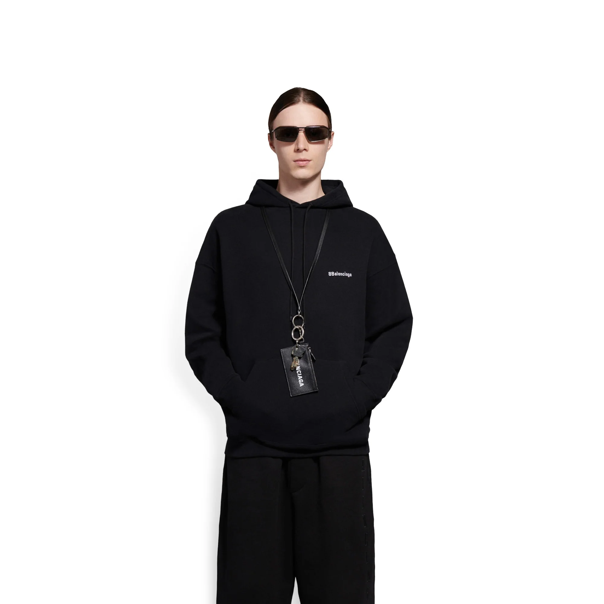 Medium Fit Hoodie - Black/White - Image 4