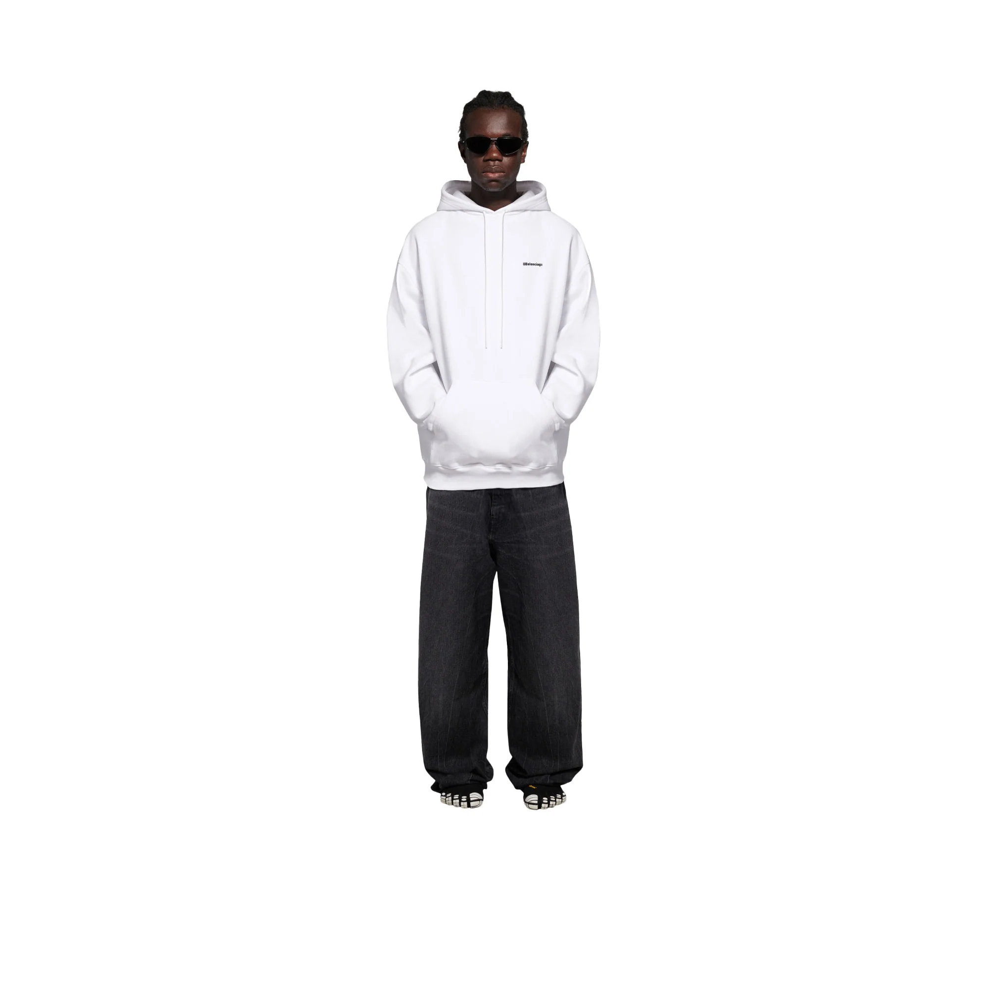 Medium Fit Hoodie - White/Black - Image 3