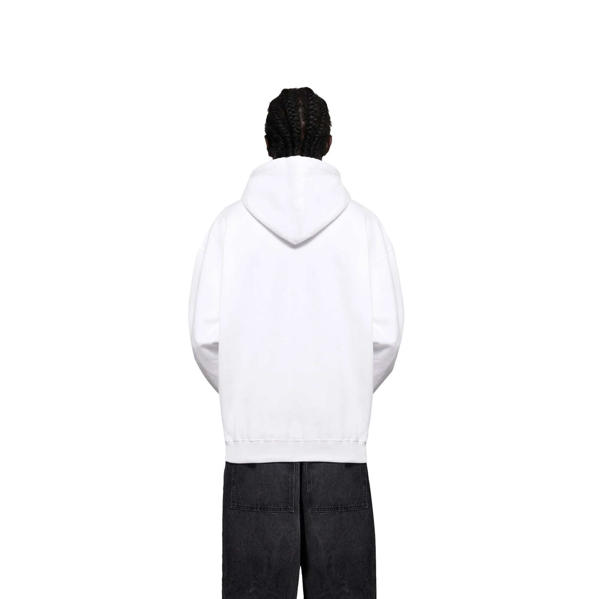 Medium Fit Hoodie - White/Black - Image 4