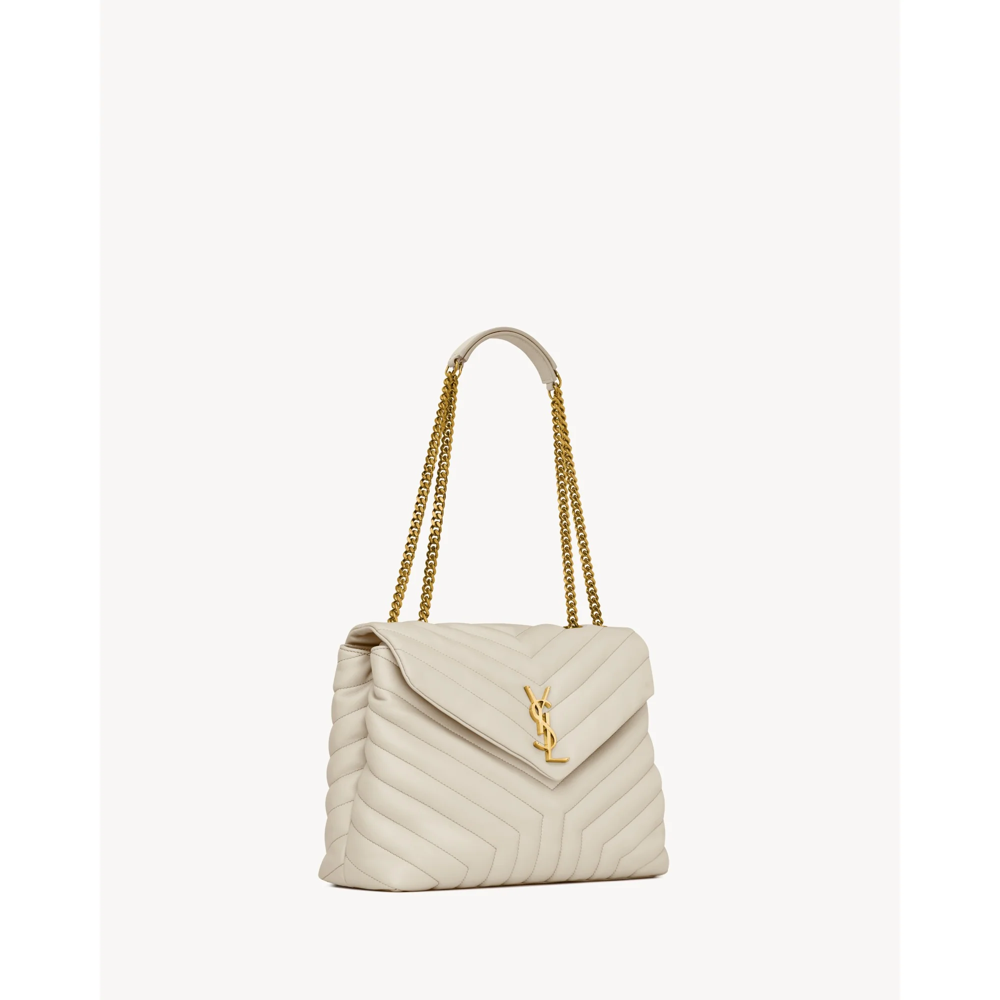 Medium Loulou Chain Bag - Crema Soft - Image 5