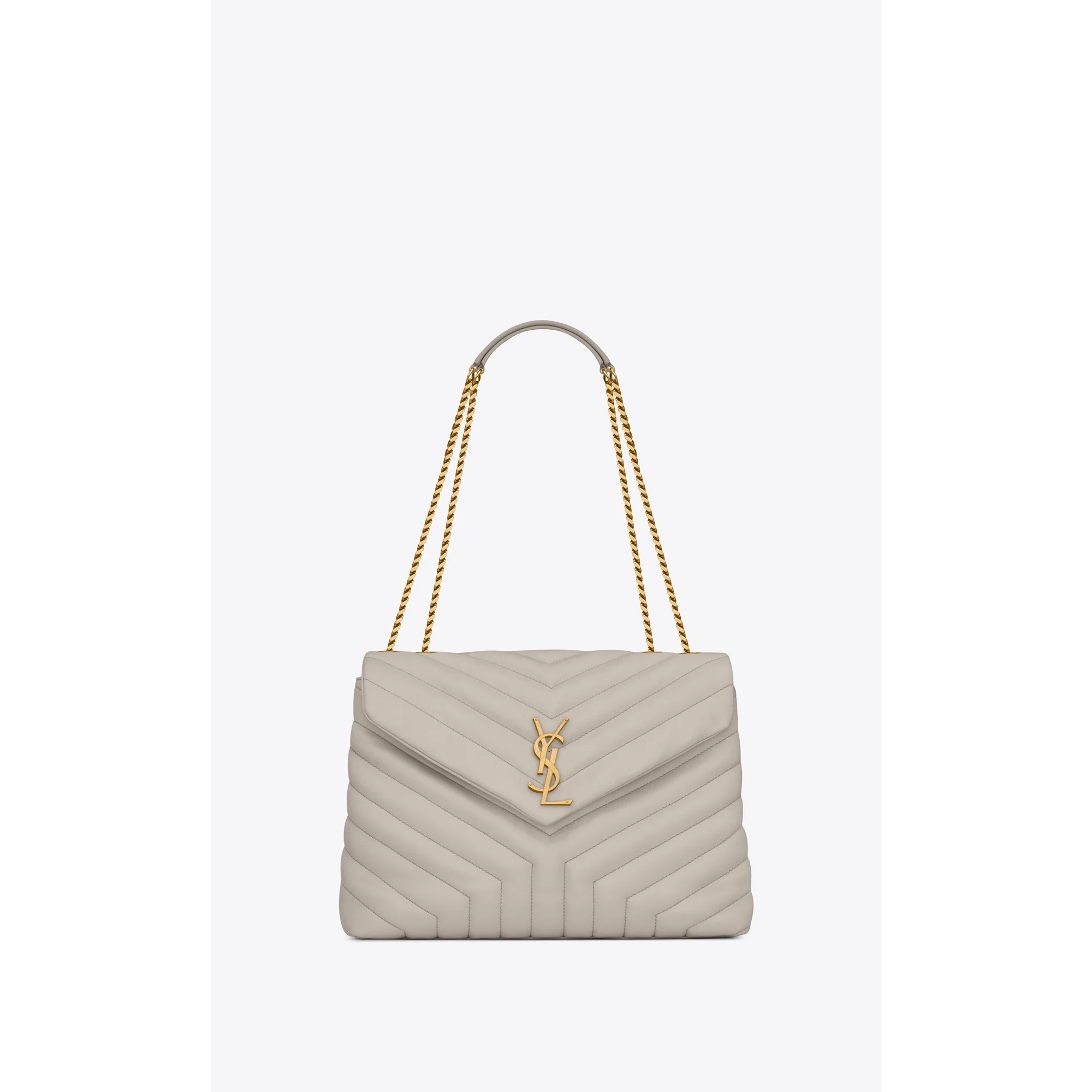Medium Loulou Chain Bag - Crema Soft