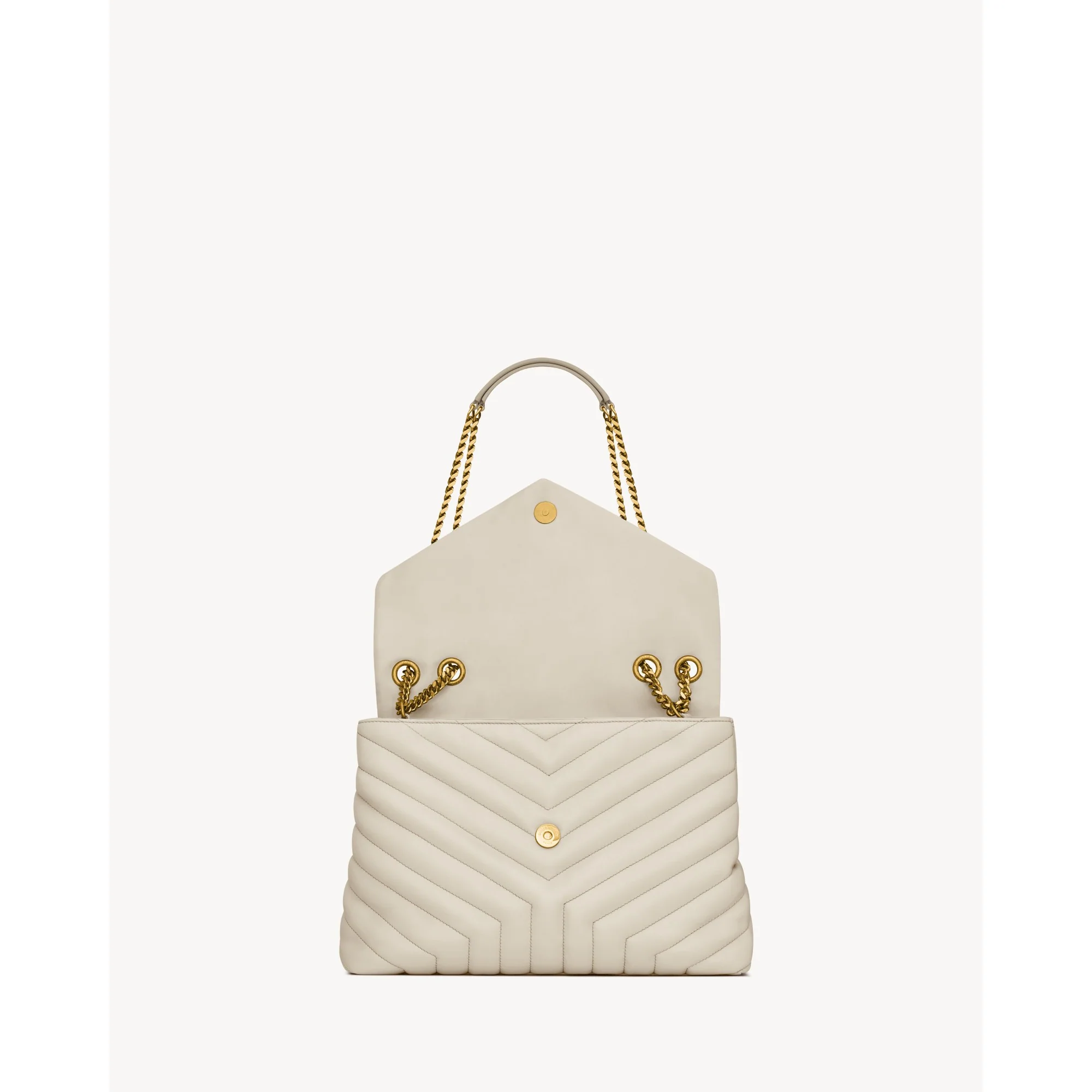 Medium Loulou Chain Bag - Crema Soft - Image 4
