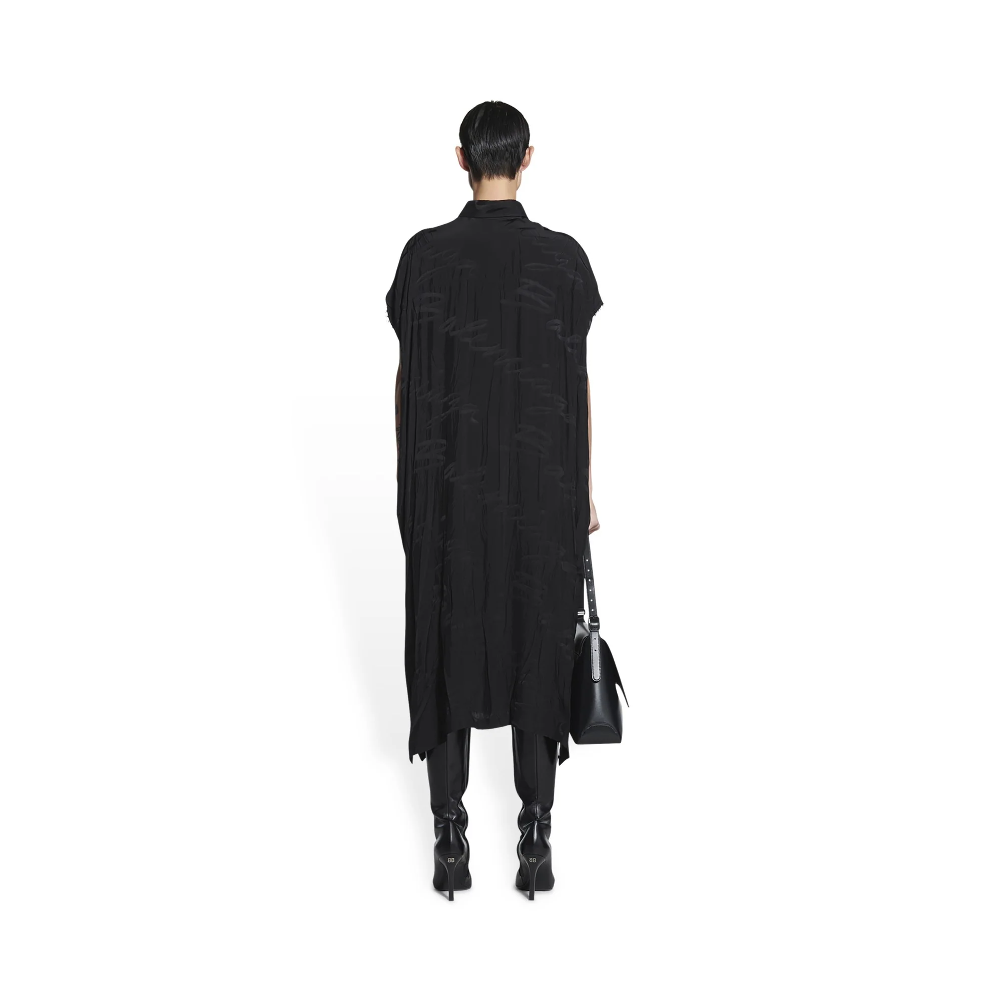 Rawcut Sleeveless Dress - Black - Image 3