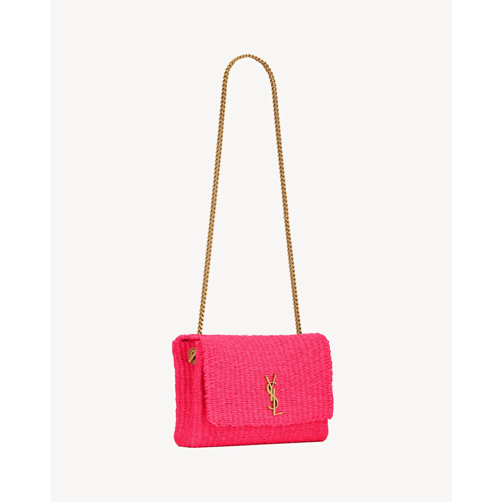 Medium Kate Supple Chain Bag - Pink Glo/Vintage Brown Gold - Image 5