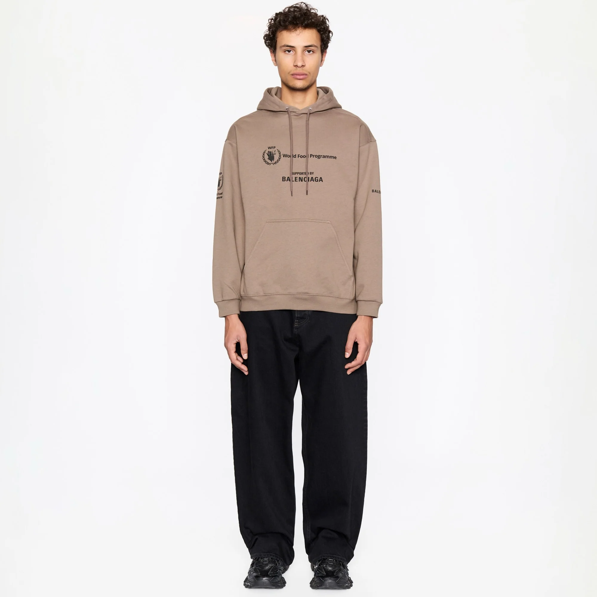 Medium Fit Hoodie - Taupe/Black