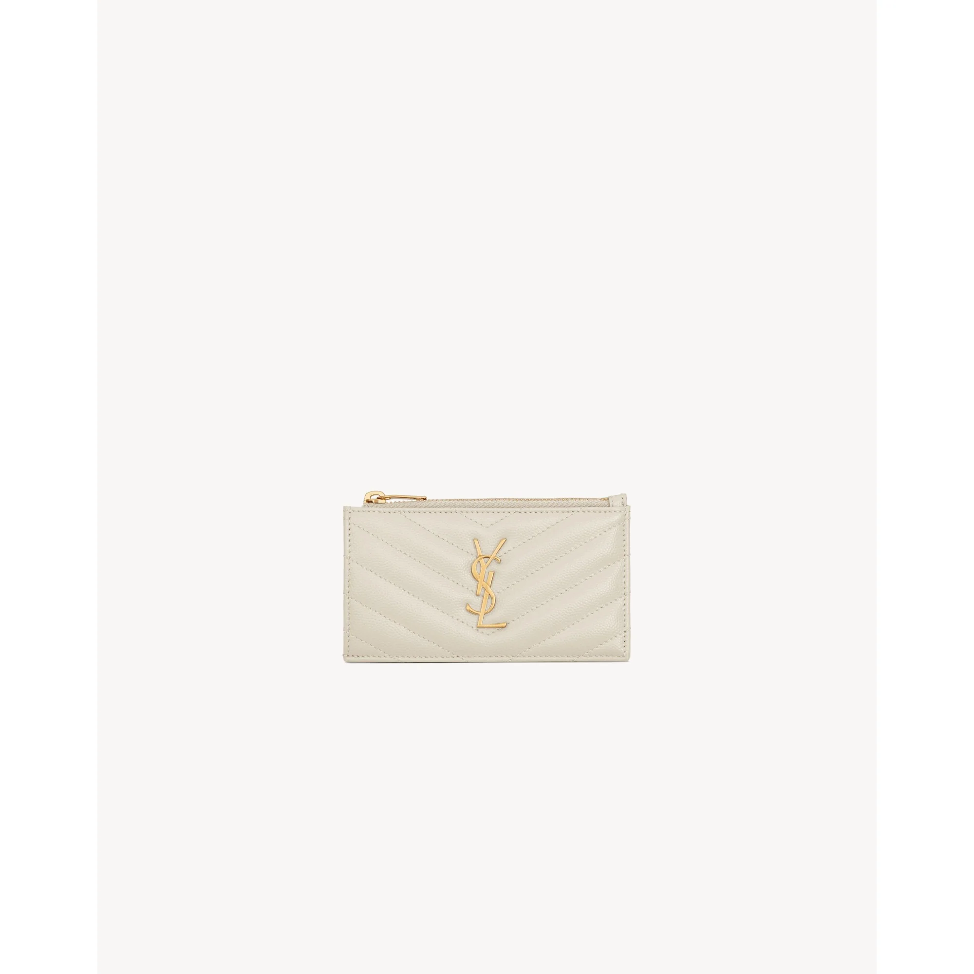 Zipped Fragments Credit Card Case - Crema Soft