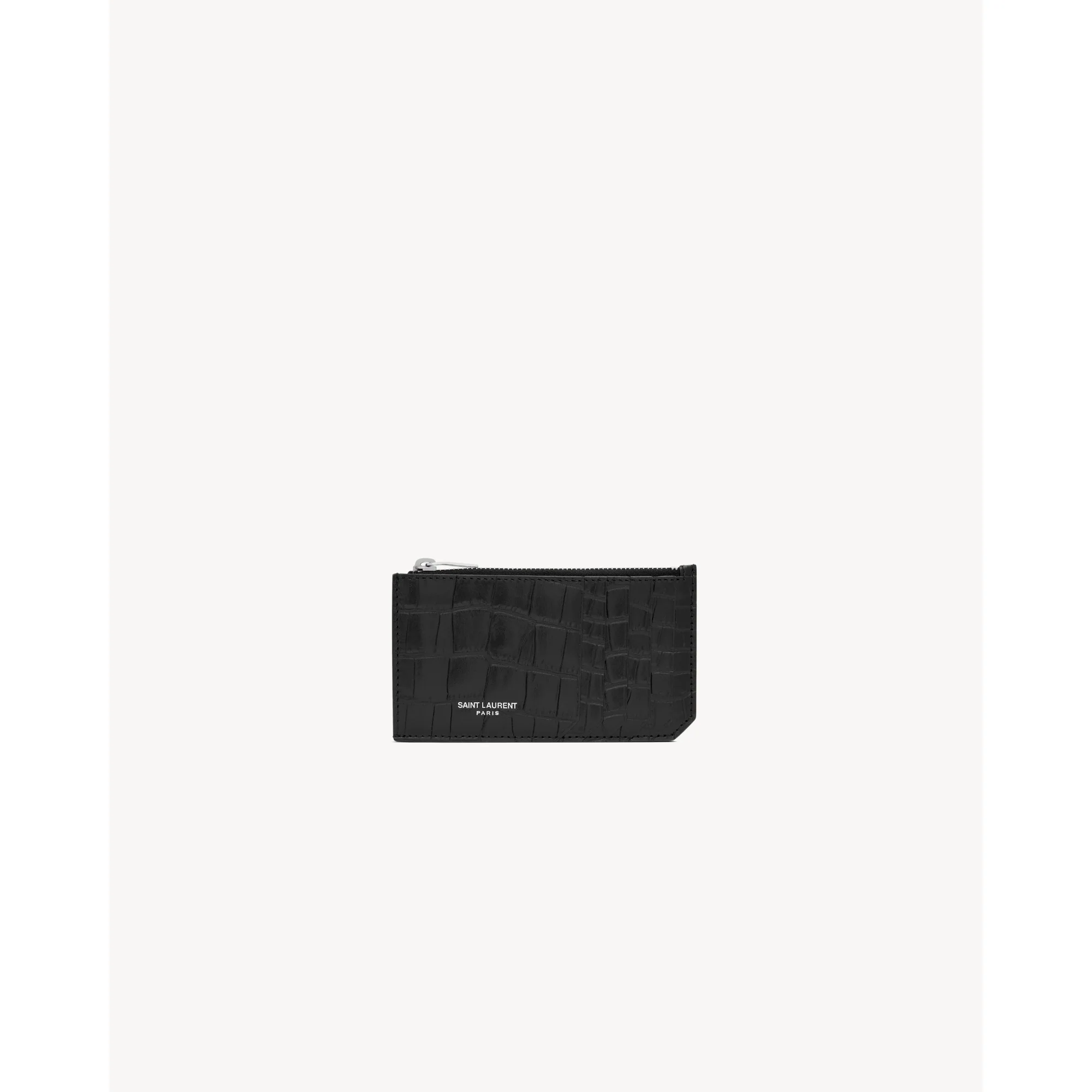 Zipped Fragments Credit Card Case - Nero