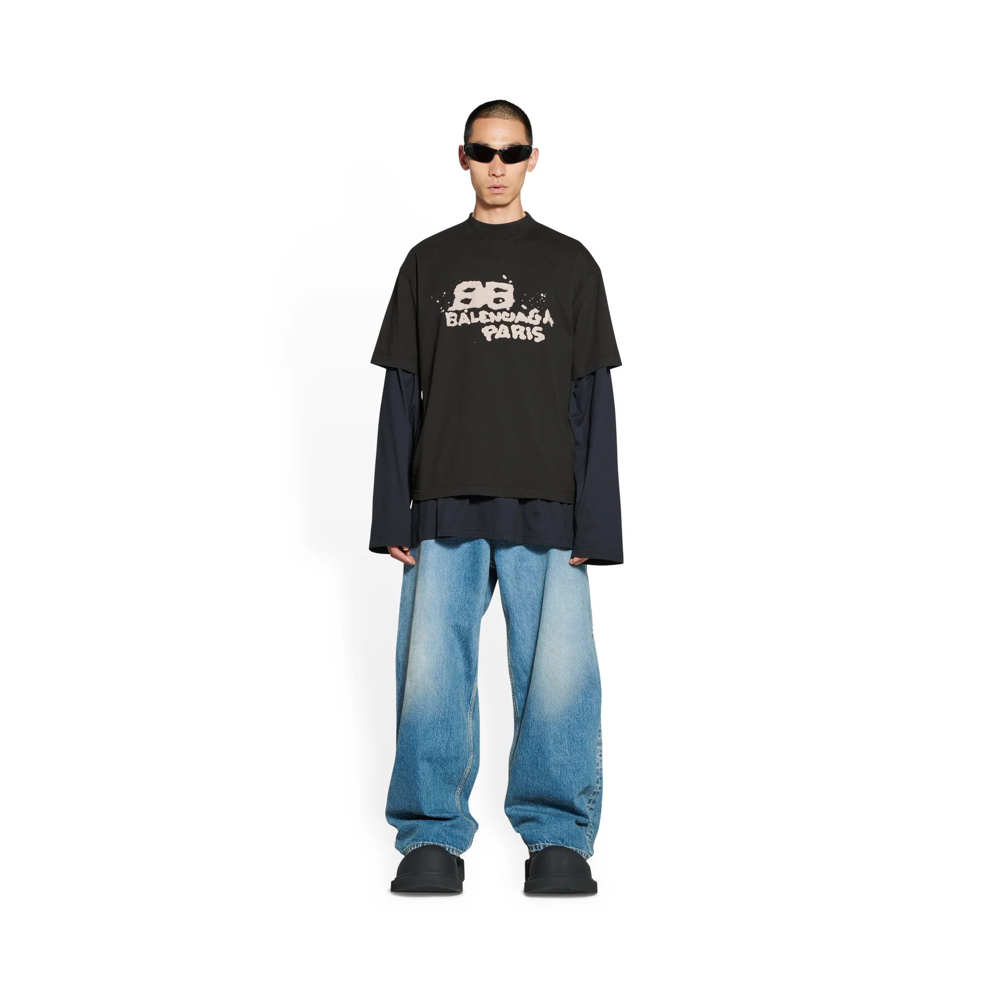 Medium Fit T-Shirt - Black/Ecru - Image 3