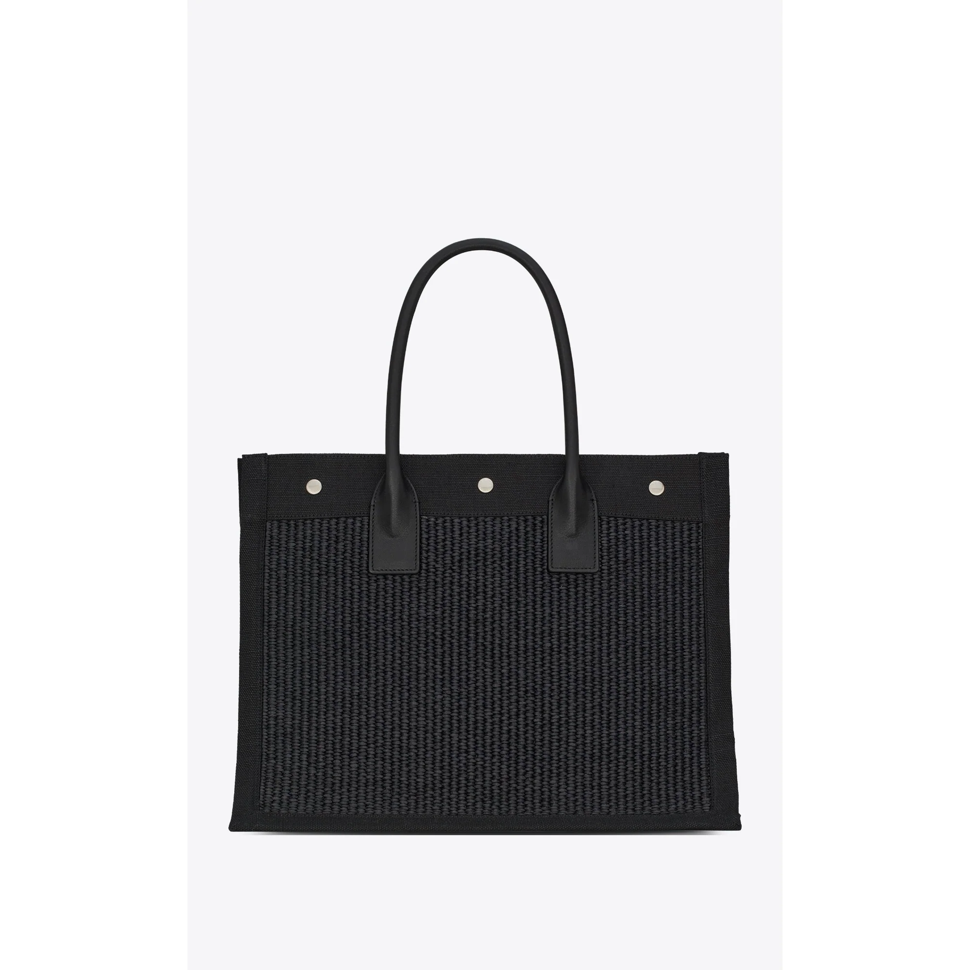 Small Rive Gauche Tote Bag - Nero/Natural Beige - Image 2