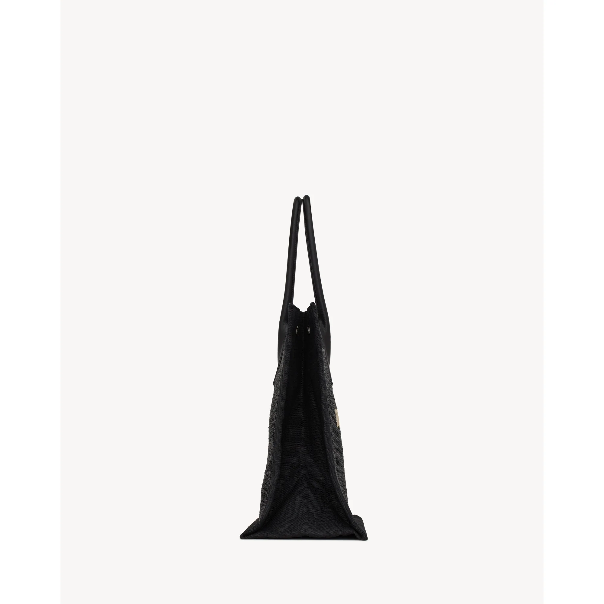 Small Rive Gauche Tote Bag - Nero/Natural Beige - Image 3
