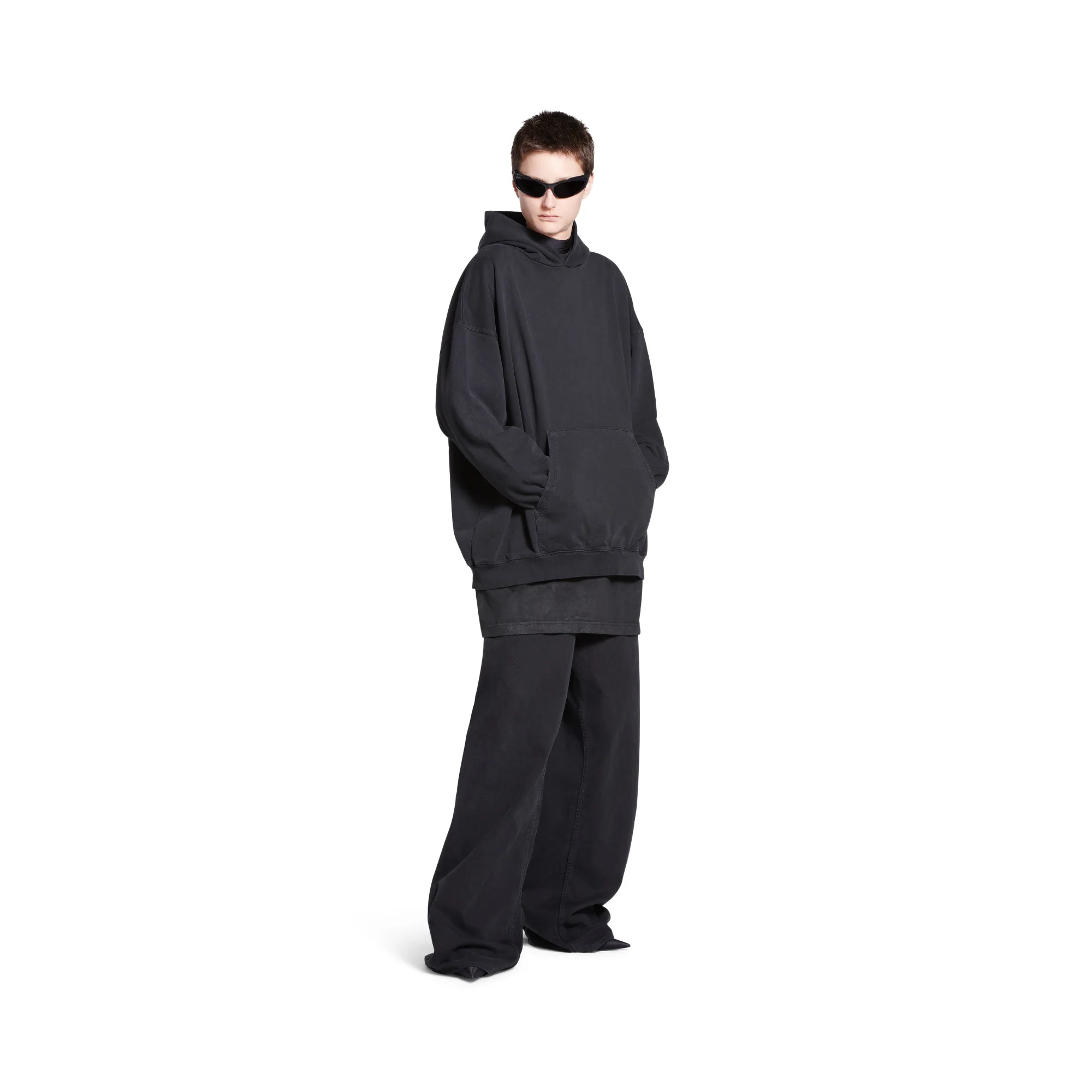 Large Fit Hoodie - Black/Silver - Image 3