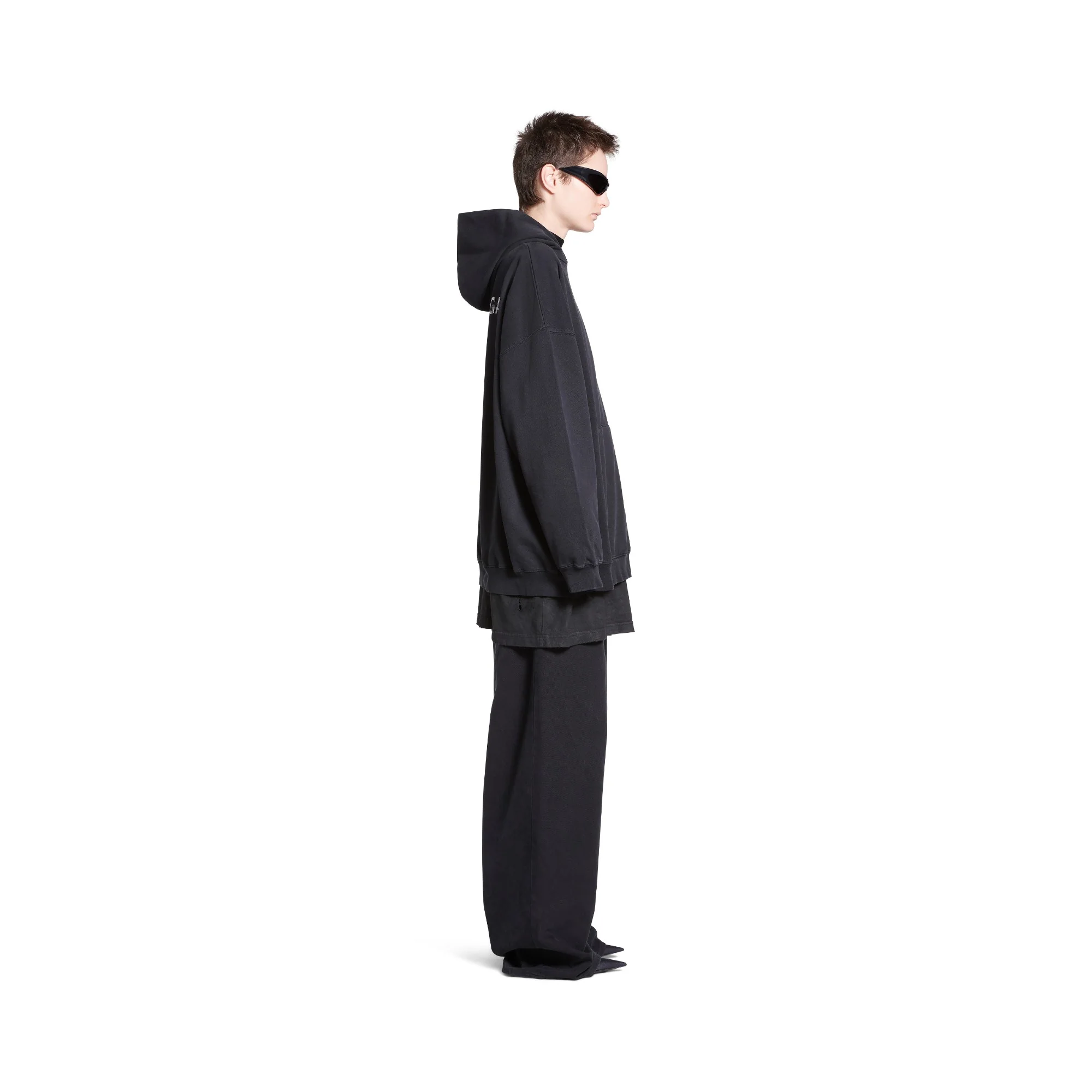 Large Fit Hoodie - Black/Silver - Image 5