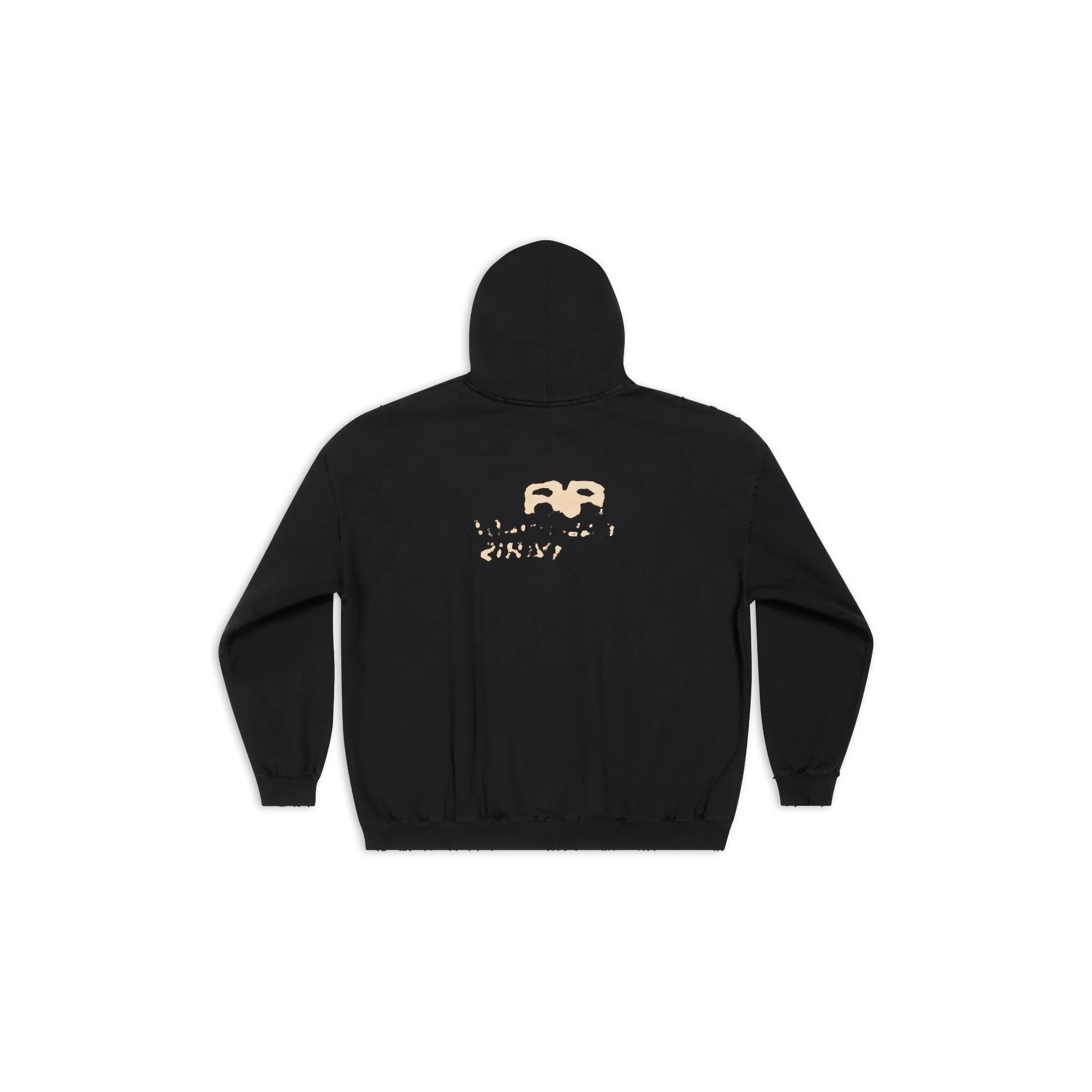 Large Fit Hoodie - Black/Ecru - Image 2