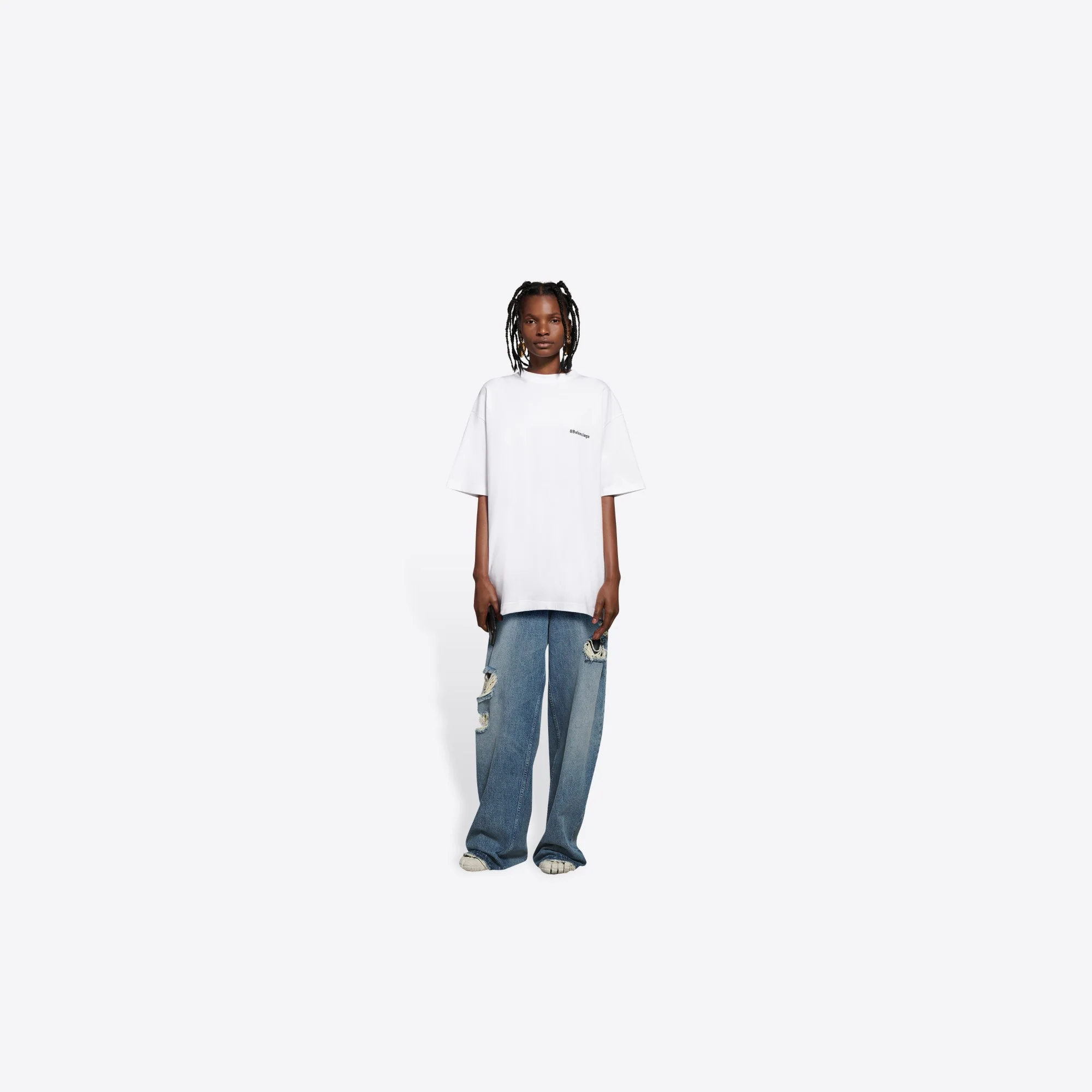 Short Sleevelarge Fit - White/Black - Image 3