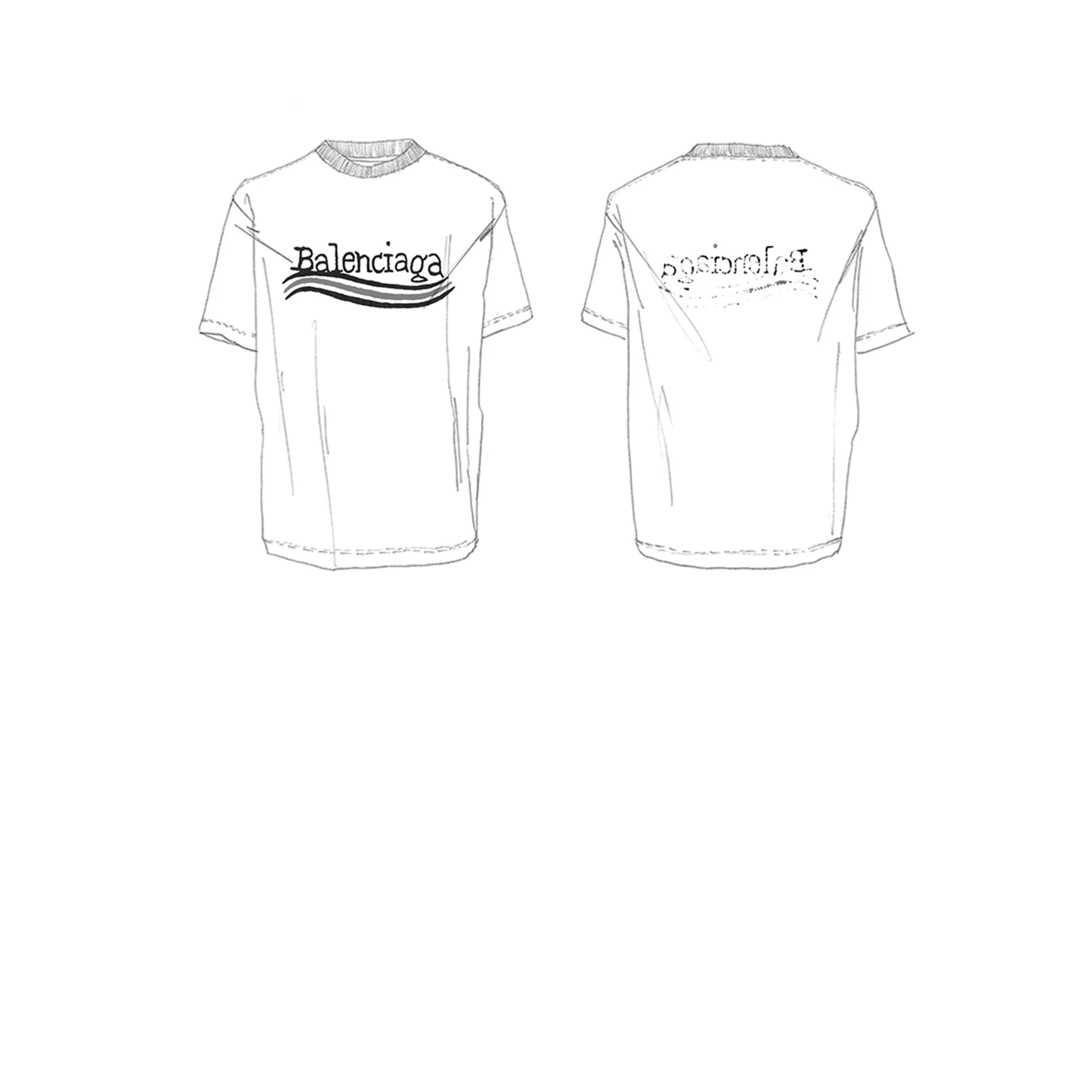 Large Fit T-Shirt - Yellow/Bk/Red