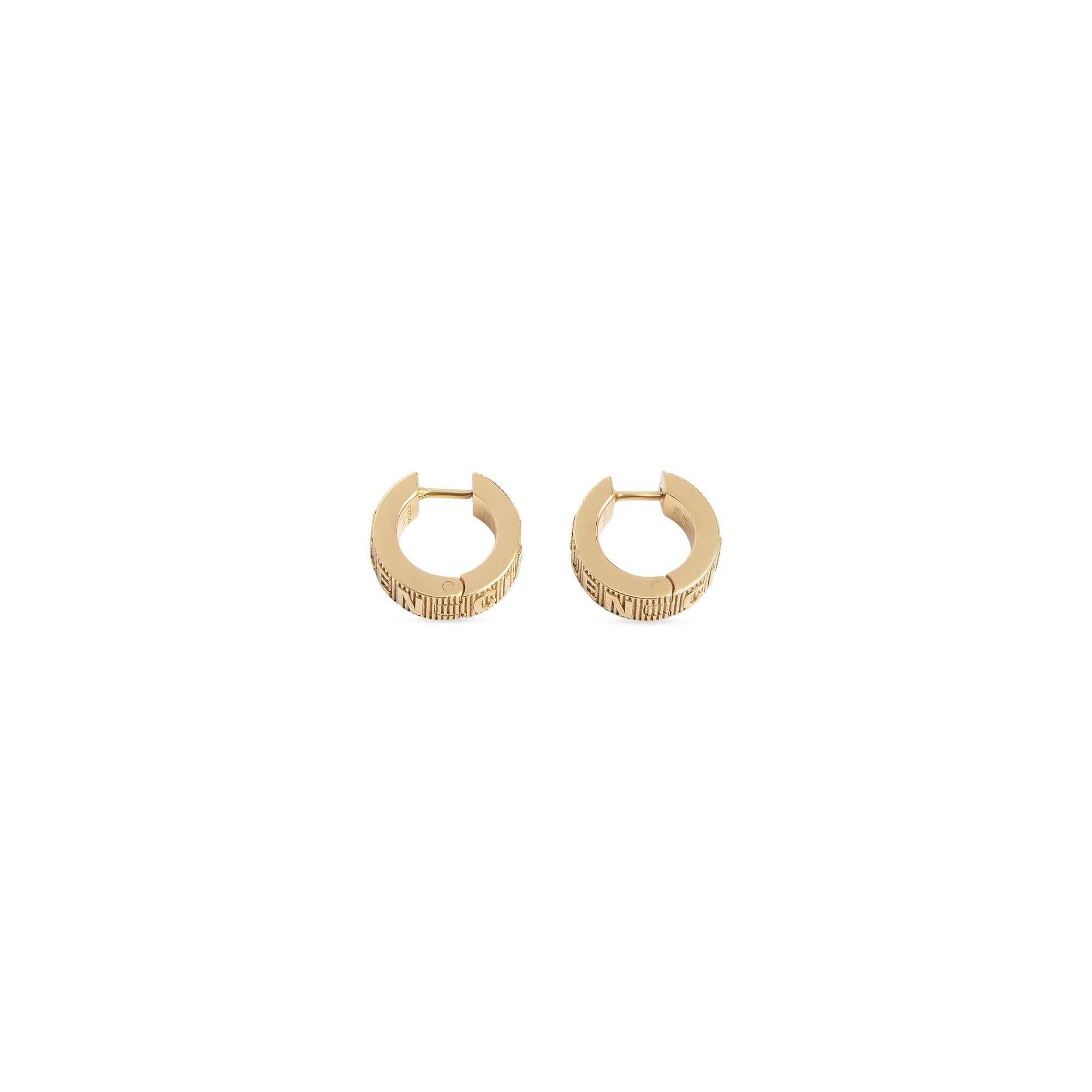 Logo Hoop Earrings P - Shiny Gold - Image 2