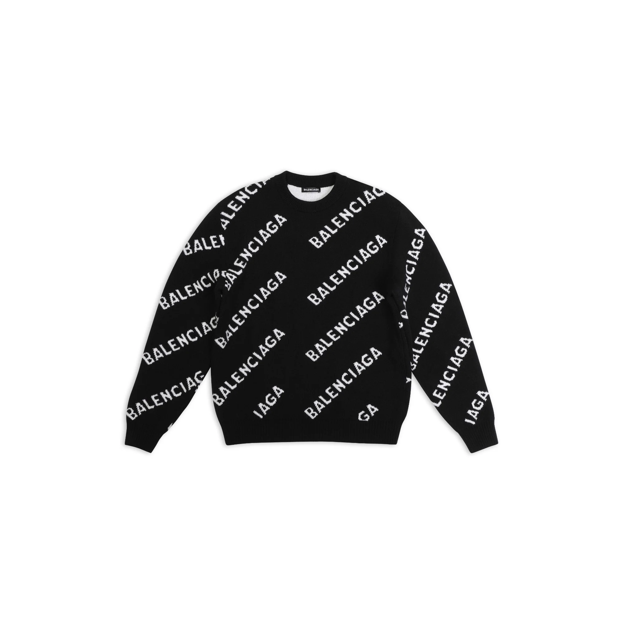 Long Sleeve Crewneck - Black/White