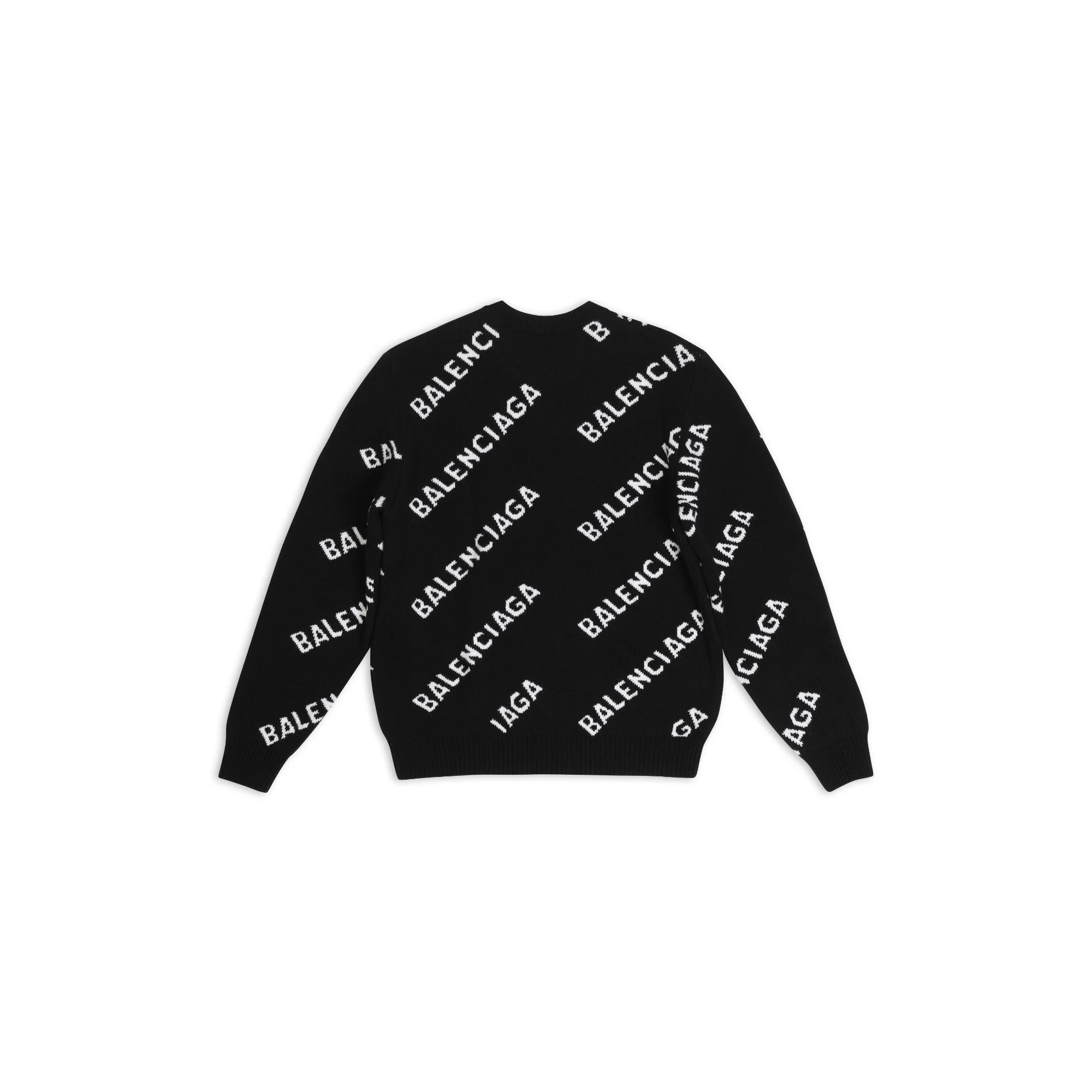 Long Sleeve Crewneck - Black/White - Image 2