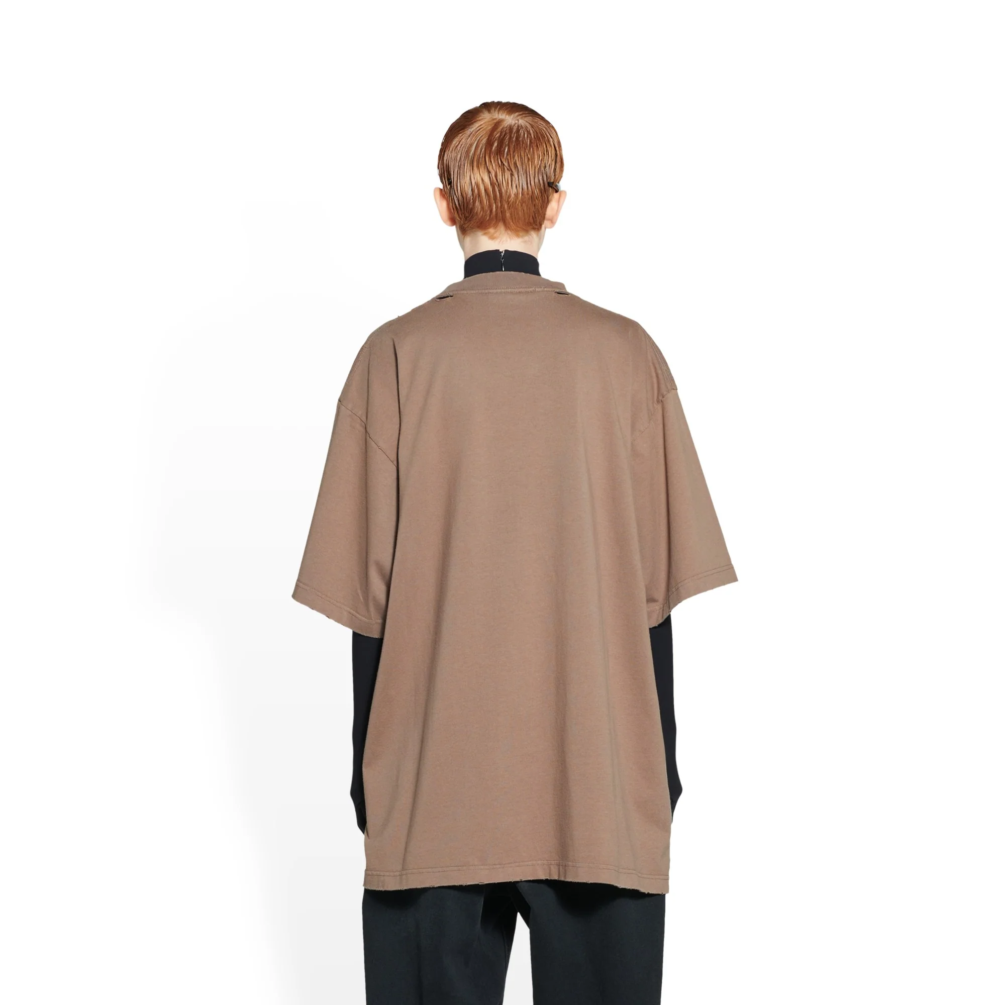 Boxy T-Shirt - Taupe/Black - Image 4