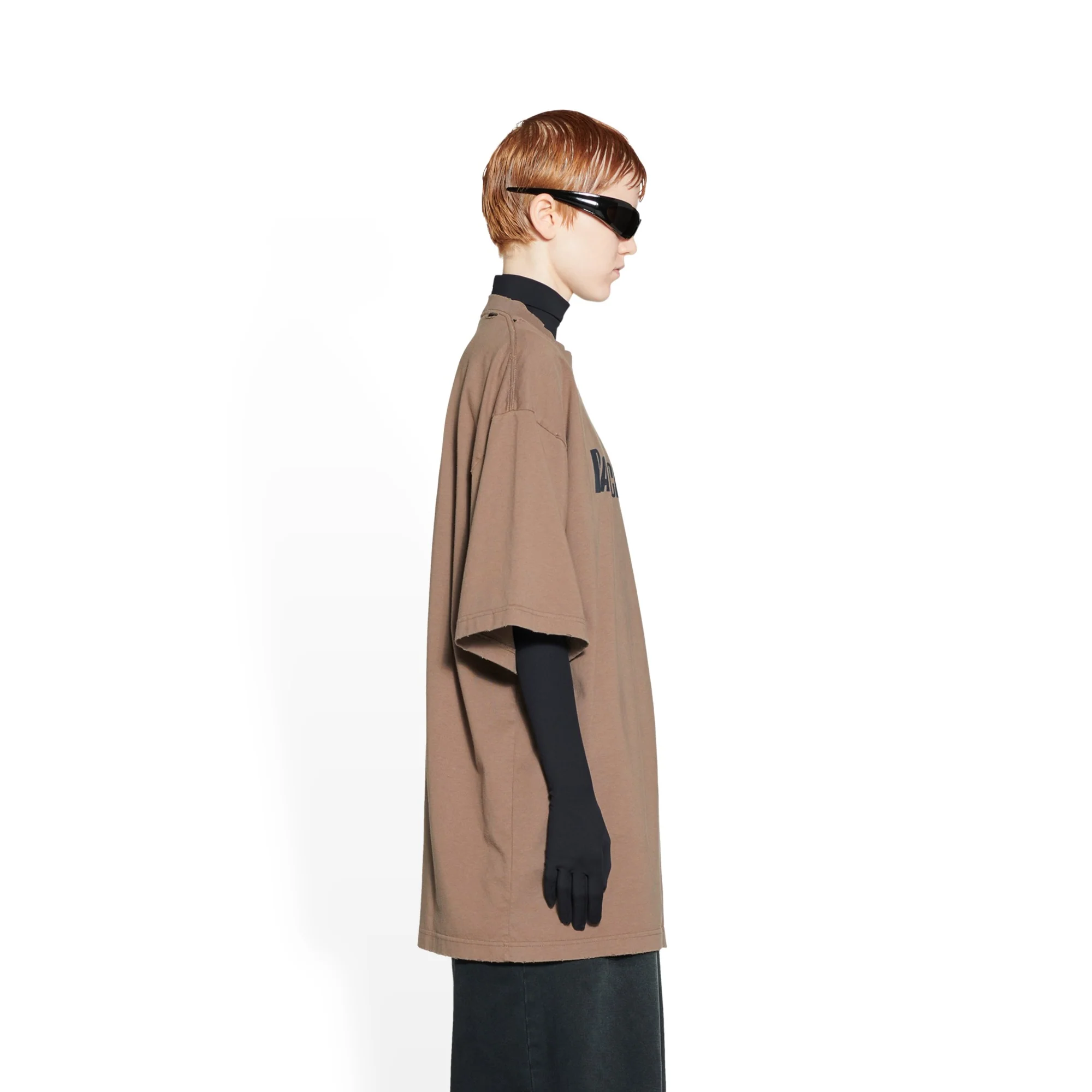Boxy T-Shirt - Taupe/Black - Image 5