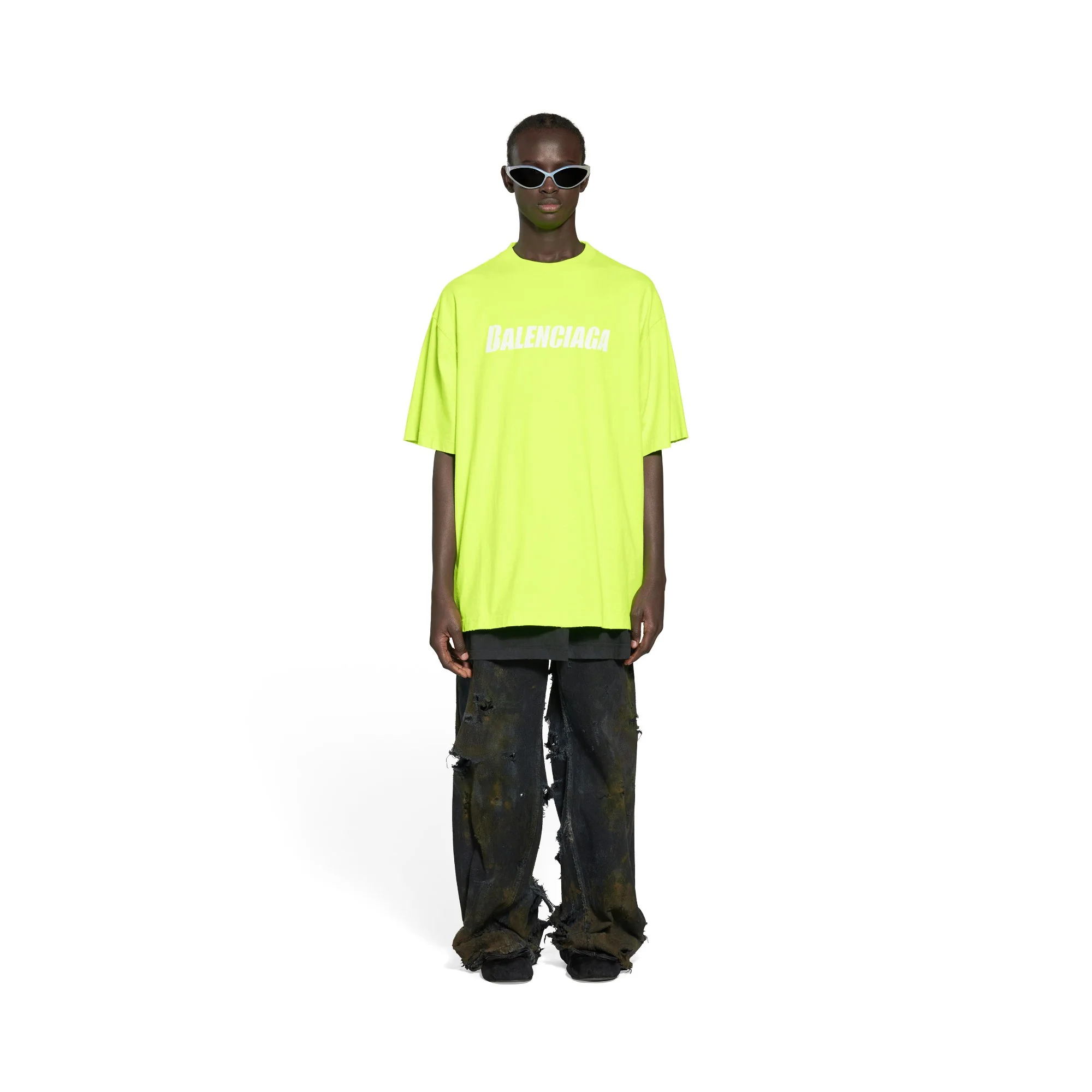 Boxy T-Shirt - Fluo Yellow/White - Image 3
