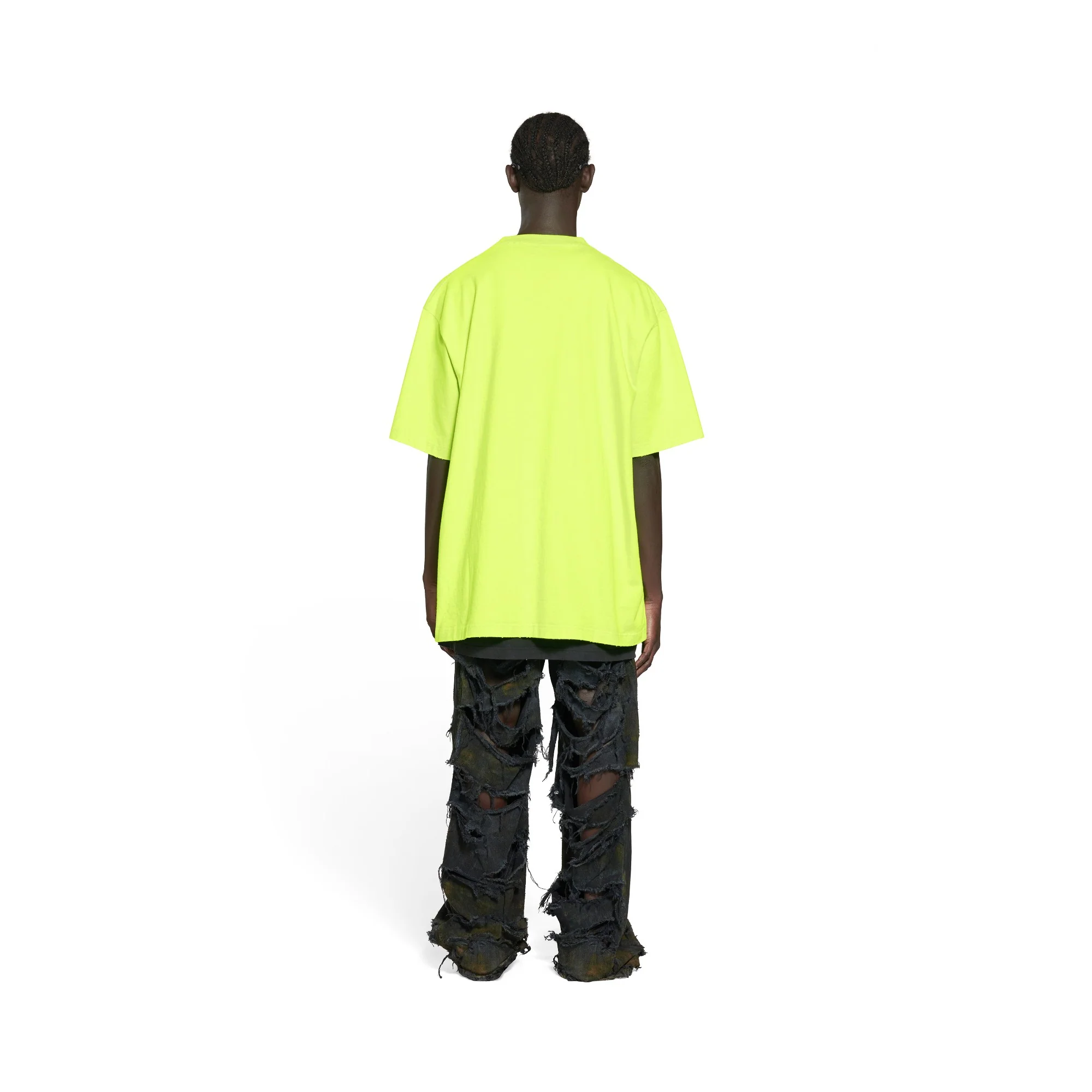 Boxy T-Shirt - Fluo Yellow/White - Image 4