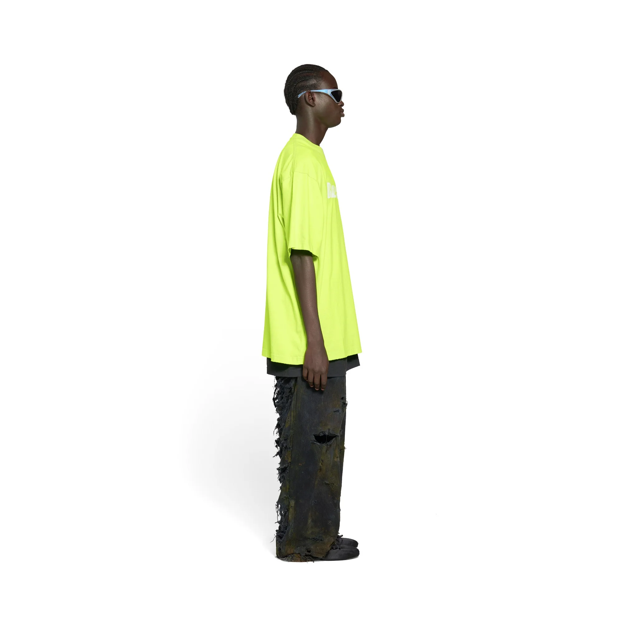 Boxy T-Shirt - Fluo Yellow/White - Image 5