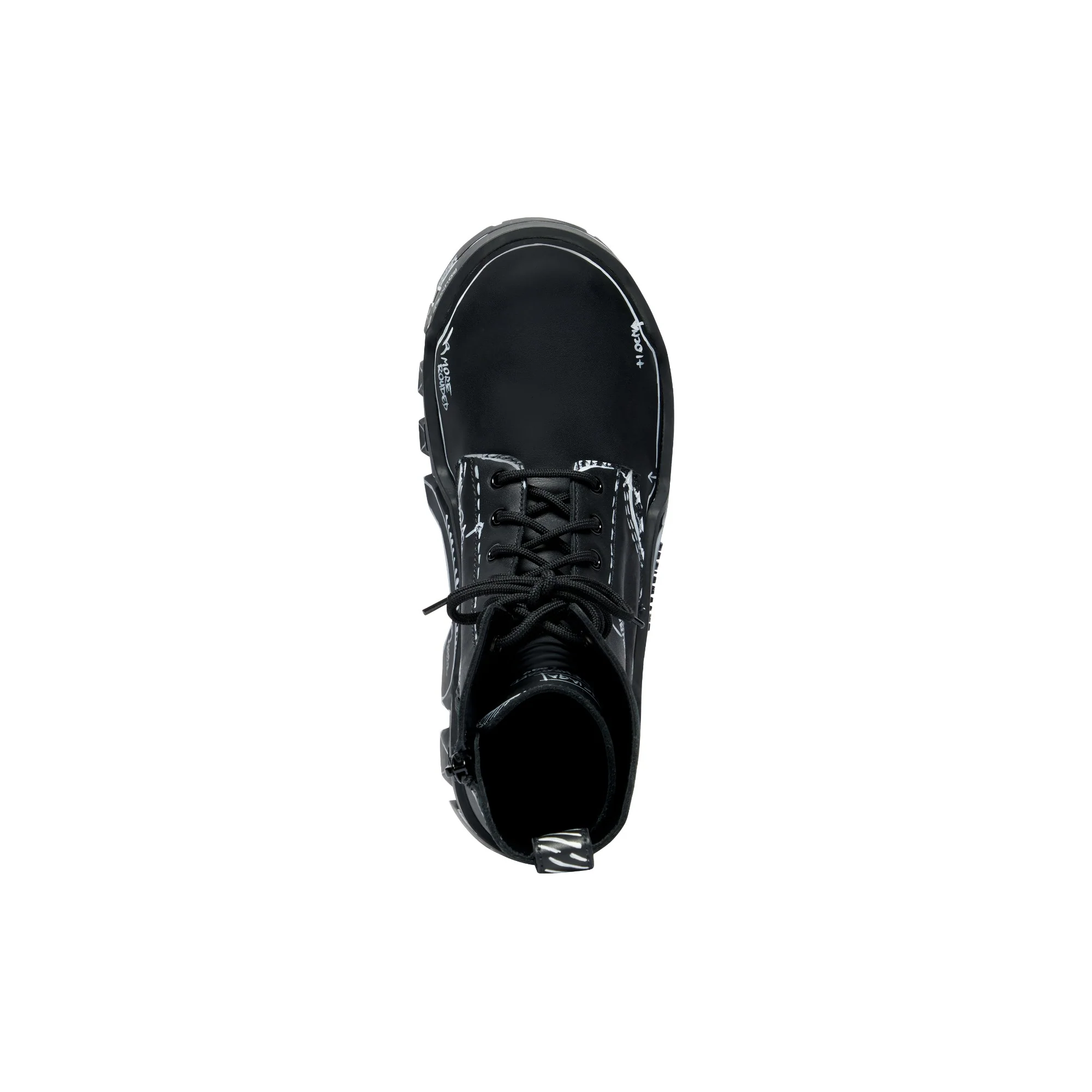 Bulldozer Lace-Up Boot/Calf - Black/White - Image 3
