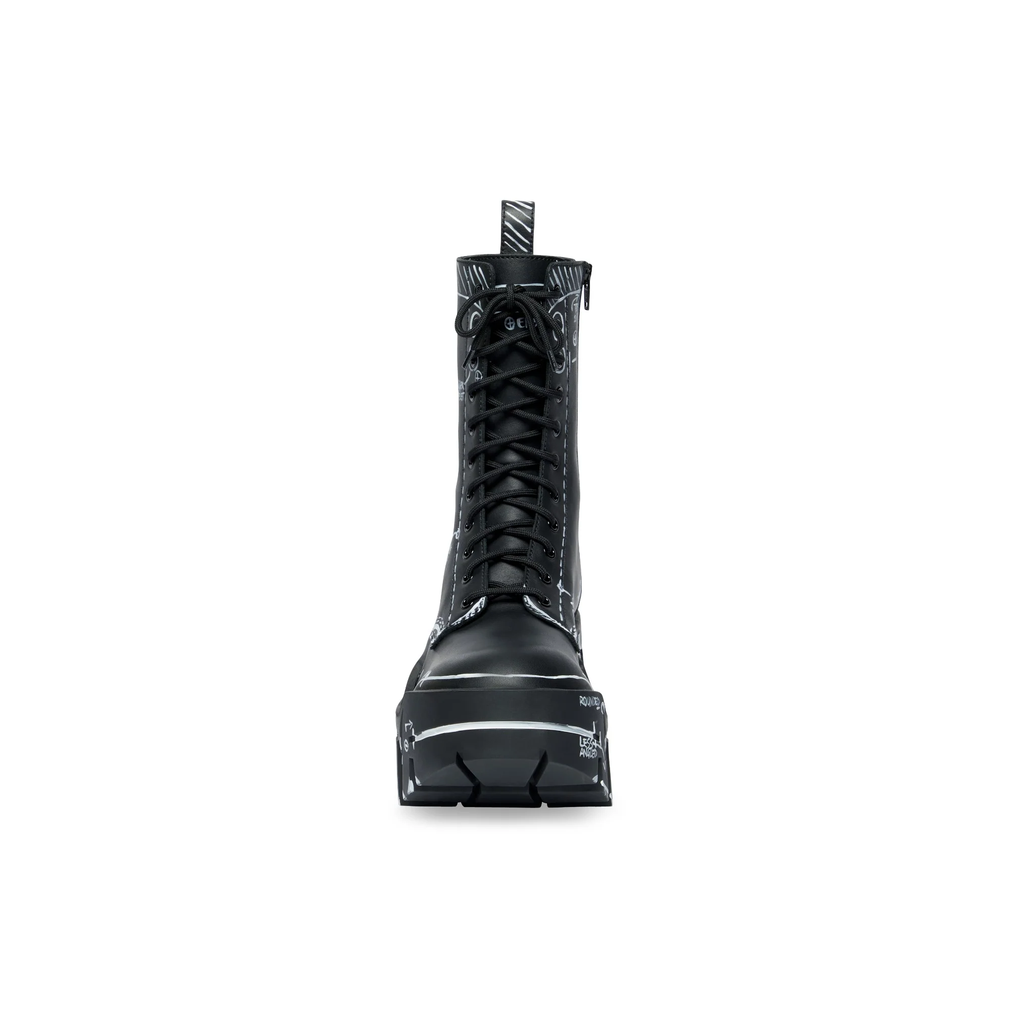 Bulldozer Lace-Up Boot/Calf - Black/White - Image 4