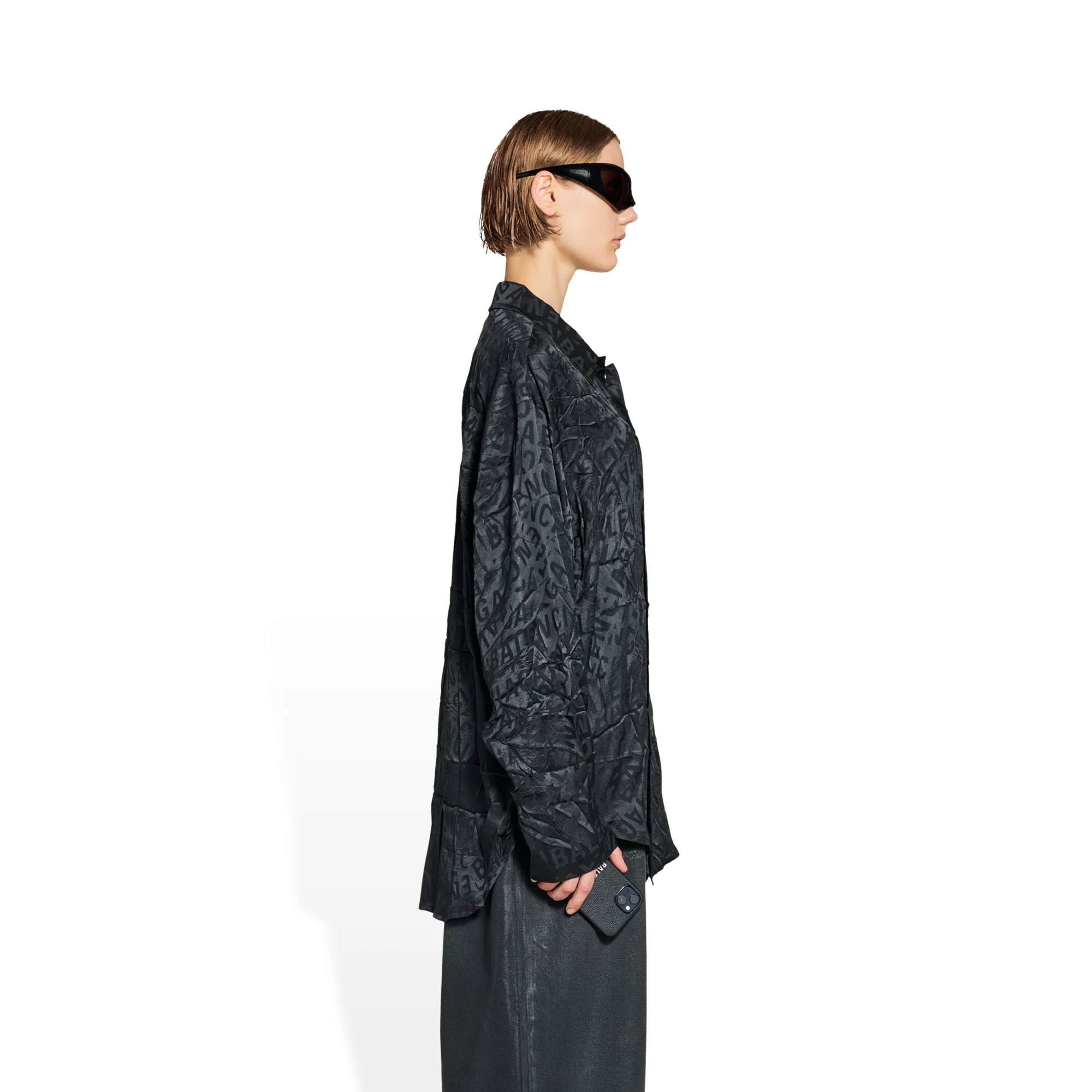 Long Sleeve Minimal Shirt - Black - Image 4