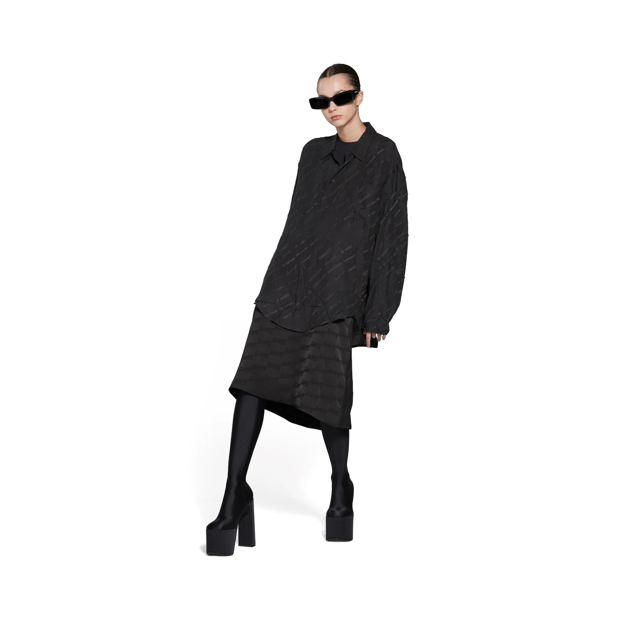 Long Sleeve Minimal Shirt - Black - Image 3