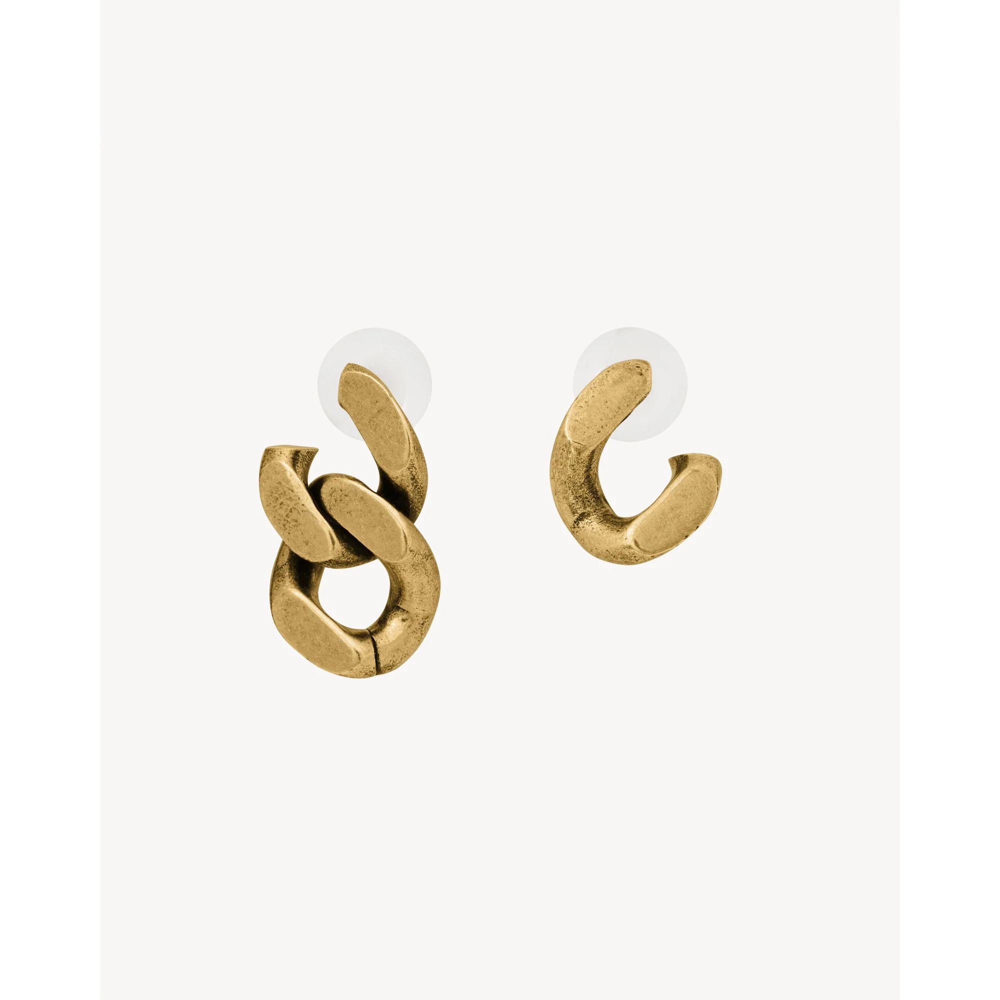 Asymetrical Curb Chain Earring - Or Laiton