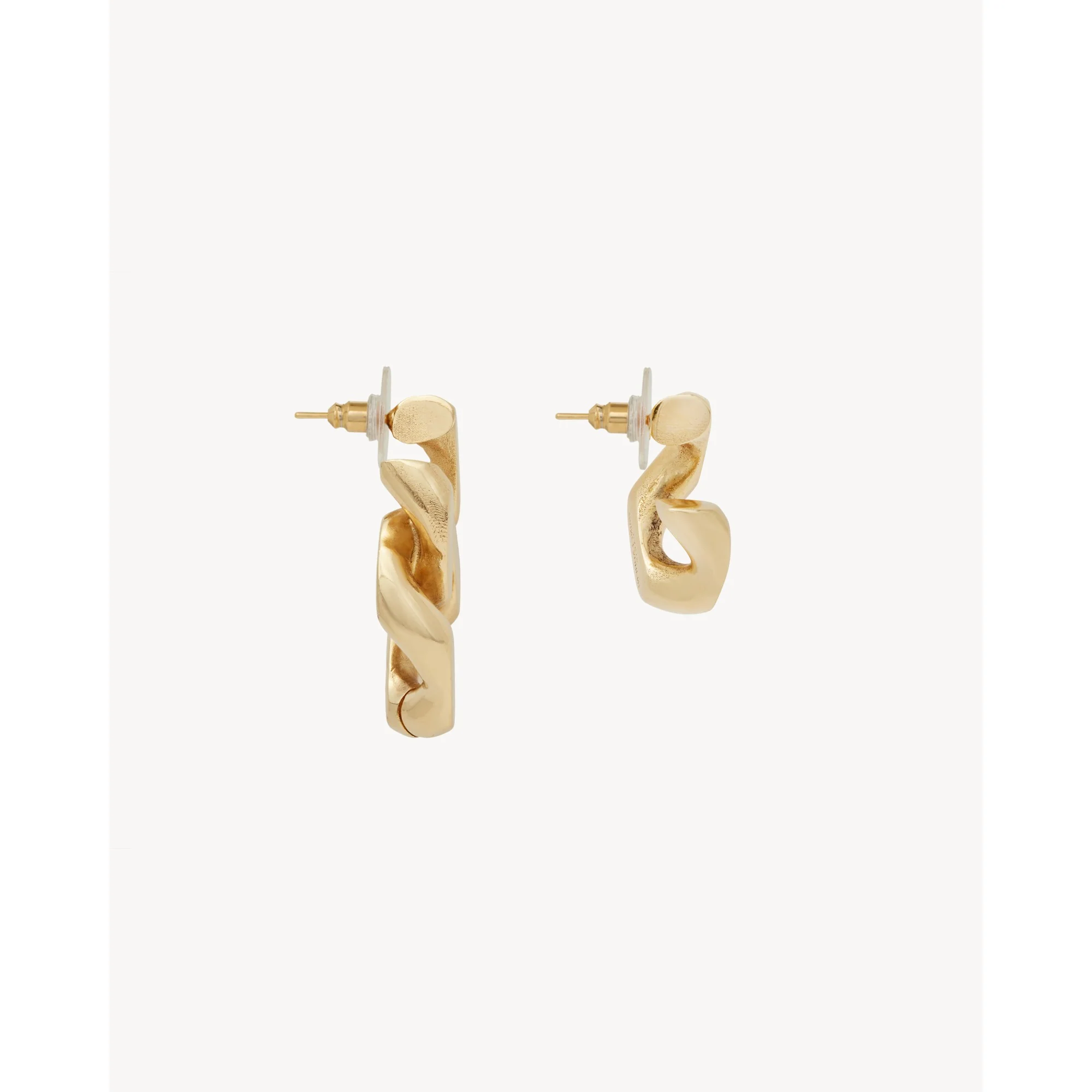 Asymetrical Curb Chain Earring - Or Laiton - Image 3