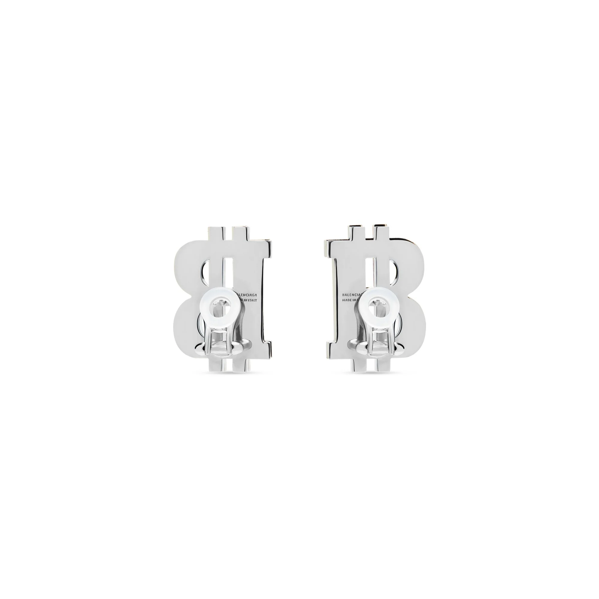 B-Coin Earrings P - Silver/Crystal - Image 4