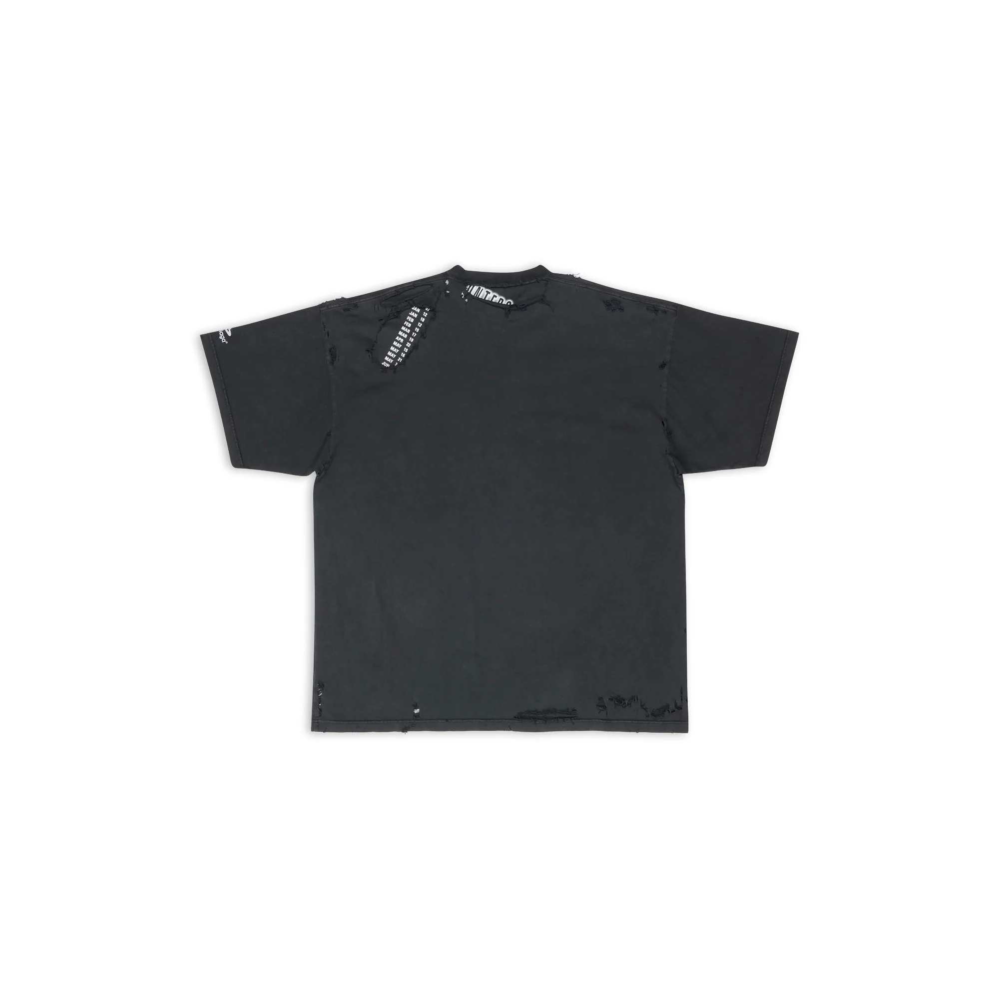Oversized Repaired T-Shirt - Washed Black/Wt W - Image 2
