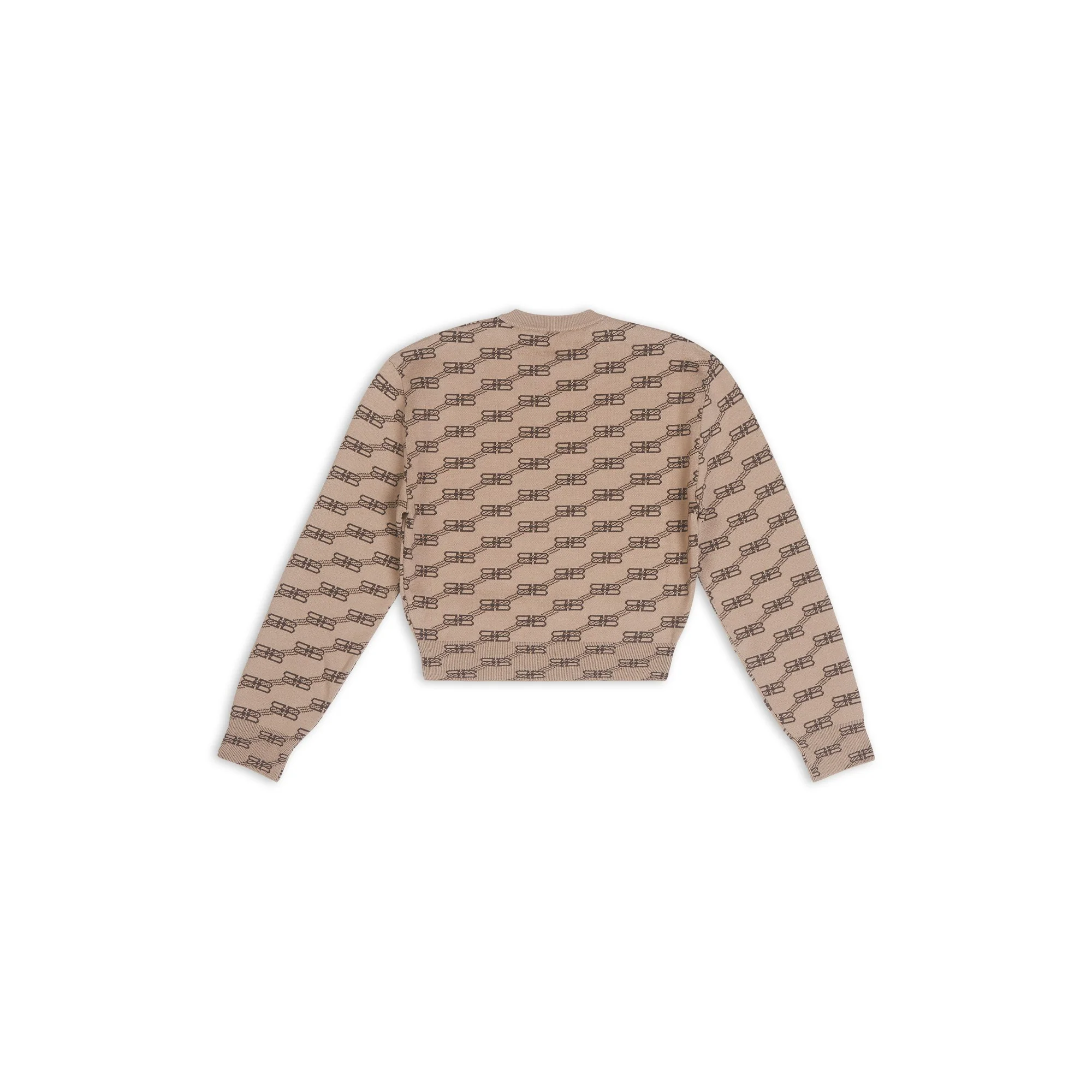 Licence Cropped Sweater - Beige/Brown - Image 2
