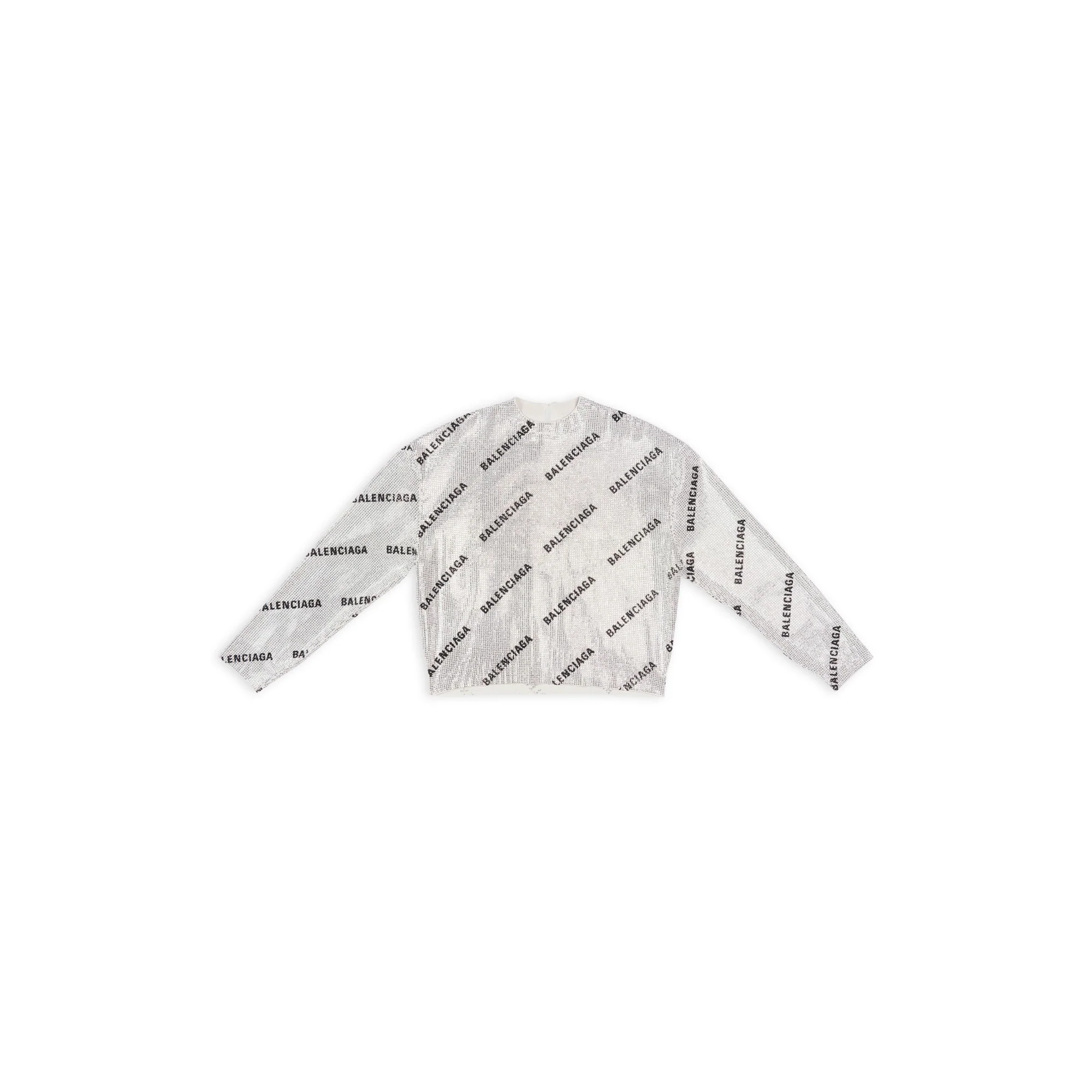 Strass Crewneck Sweater - Silver/Black