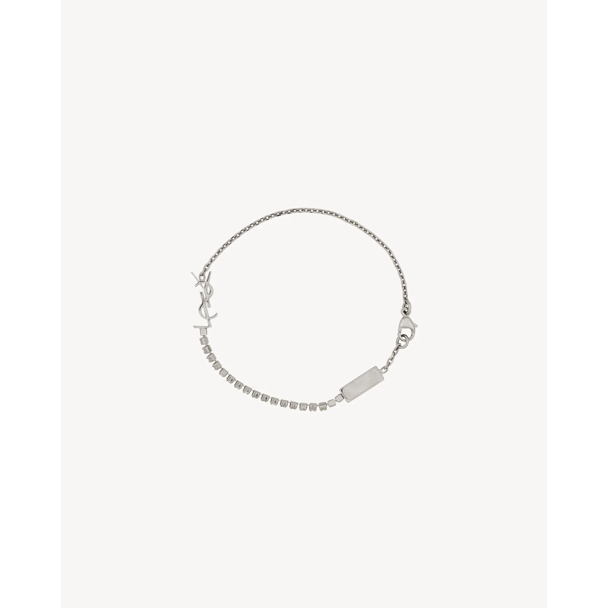 Sl Rhinestone Chain Bracelet - Palladium/Crystal - Image 2